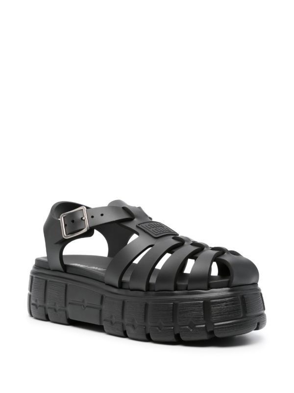  Miu Miu appliqué-logo flatform sandals