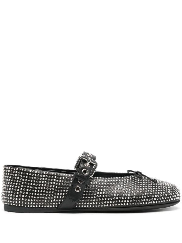  Miu Miu stud-embellished ballerina shoes