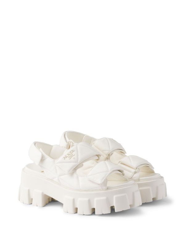  Prada 70mm Monolith caged rubber sandals