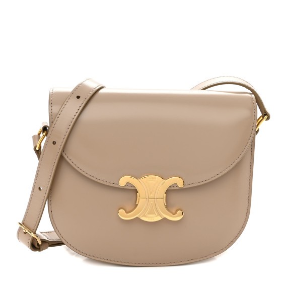 Celine Beige Leather Besace Triompche Bag