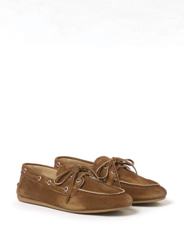 Miu Miu logo-embossed suede loafers