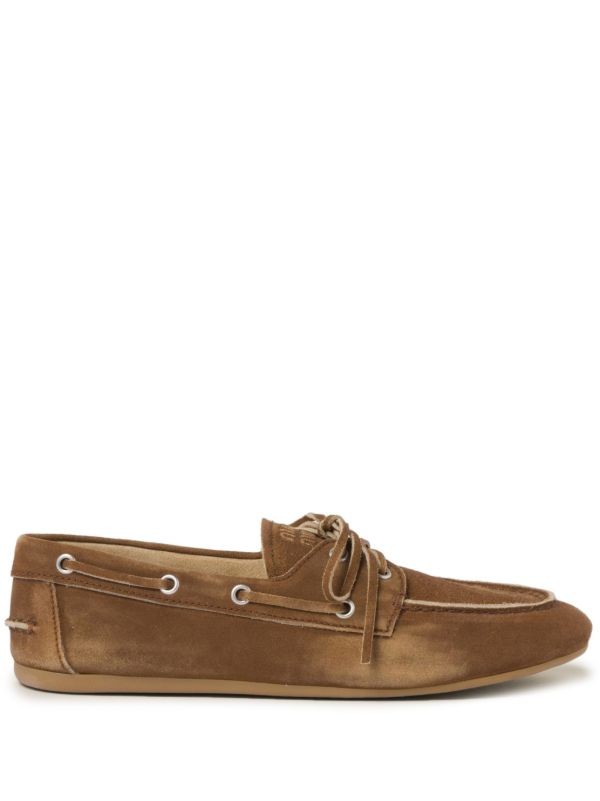 Miu Miu logo-embossed suede loafers