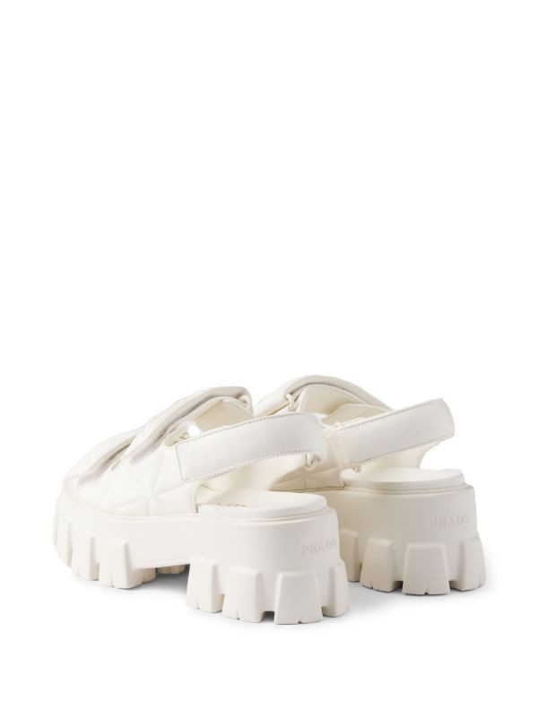  Prada 70mm Monolith caged rubber sandals