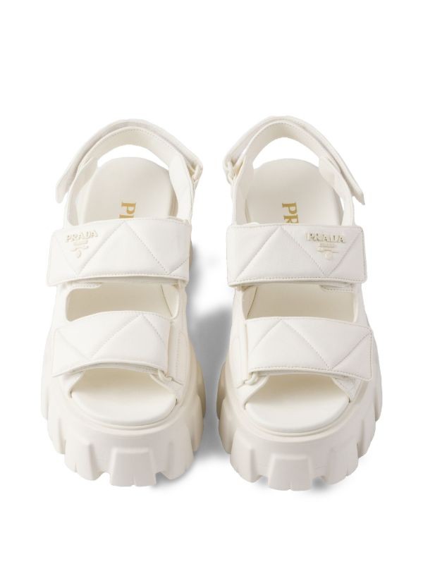  Prada 70mm Monolith caged rubber sandals