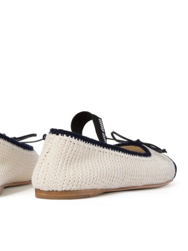  Miu Miu crochet-knit ballerina shoes