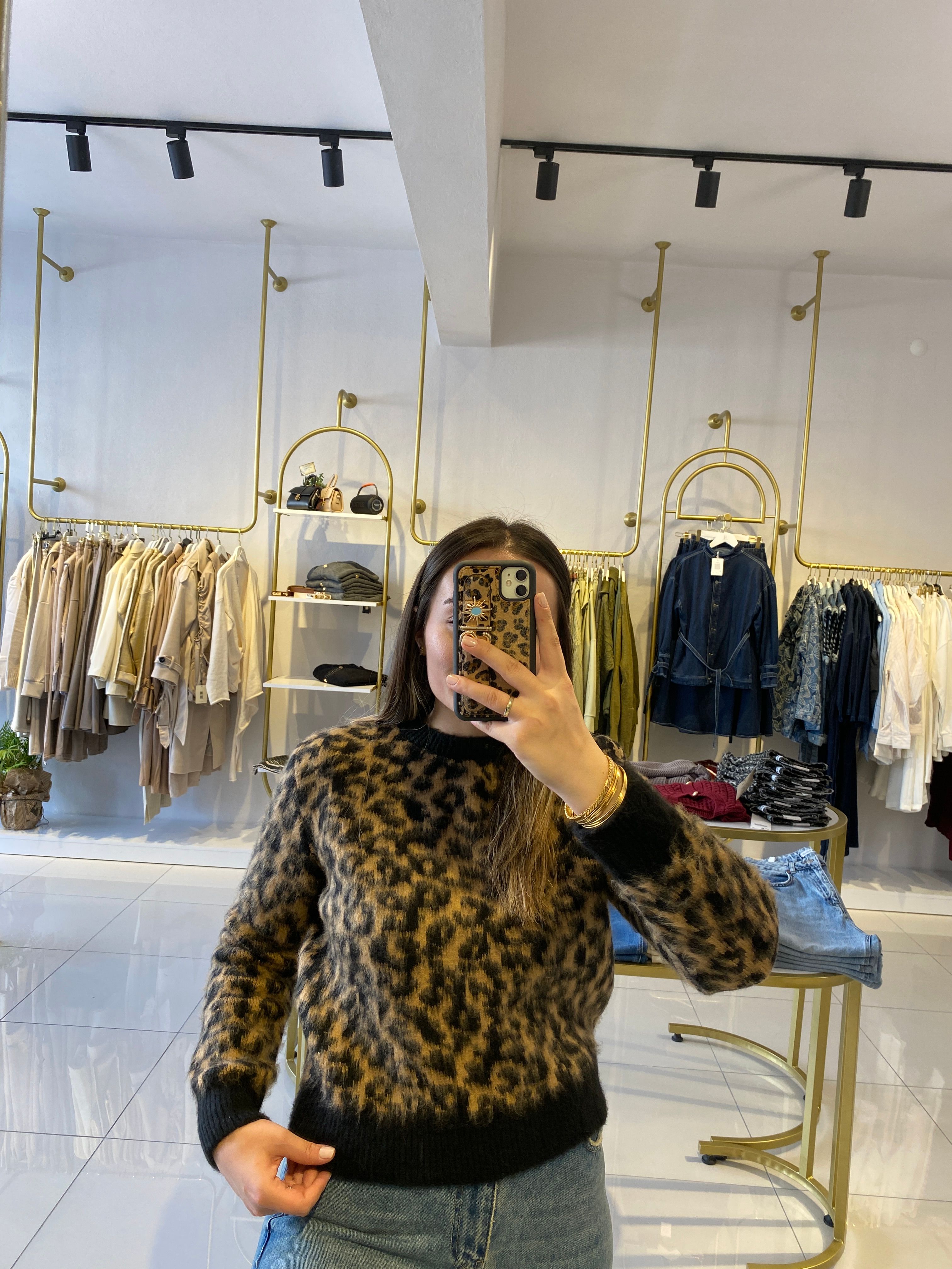 Leopar Desenli Kazak 