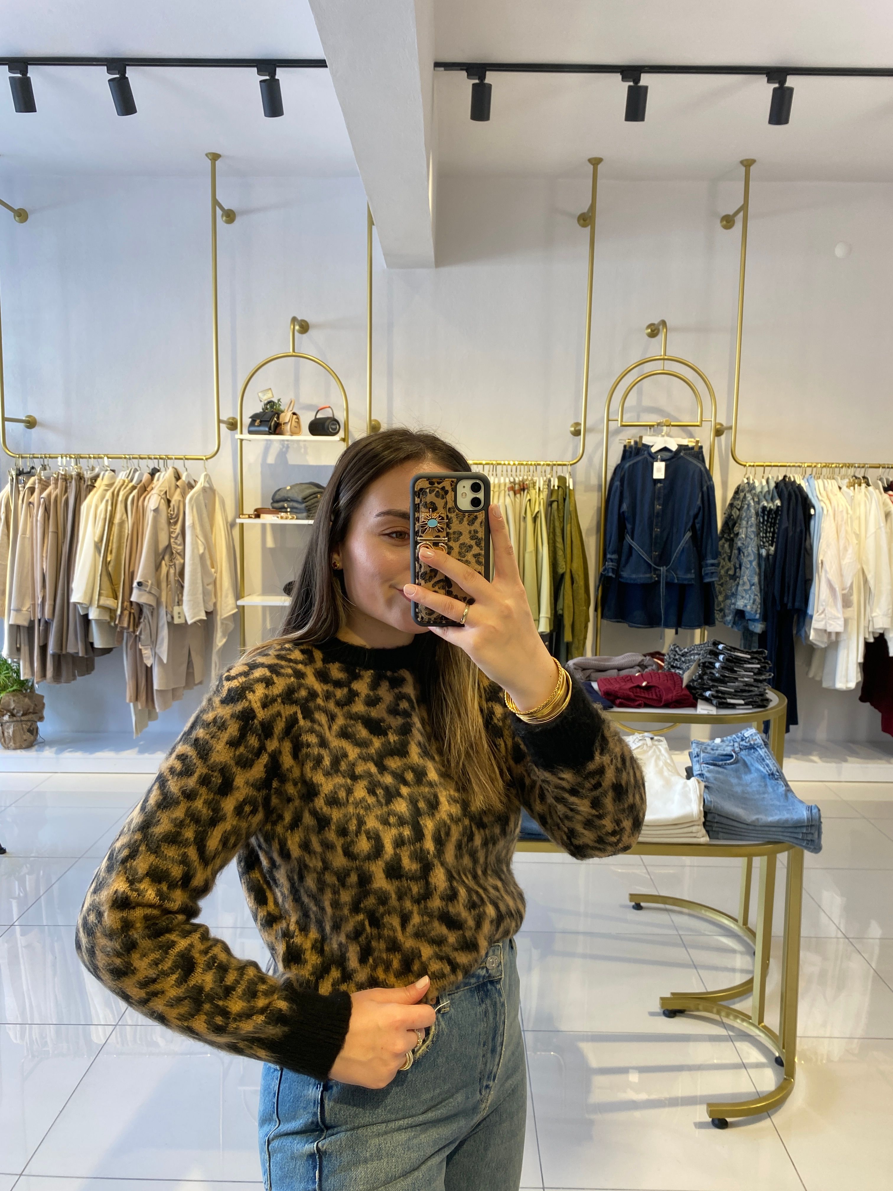 Leopar Desenli Kazak 