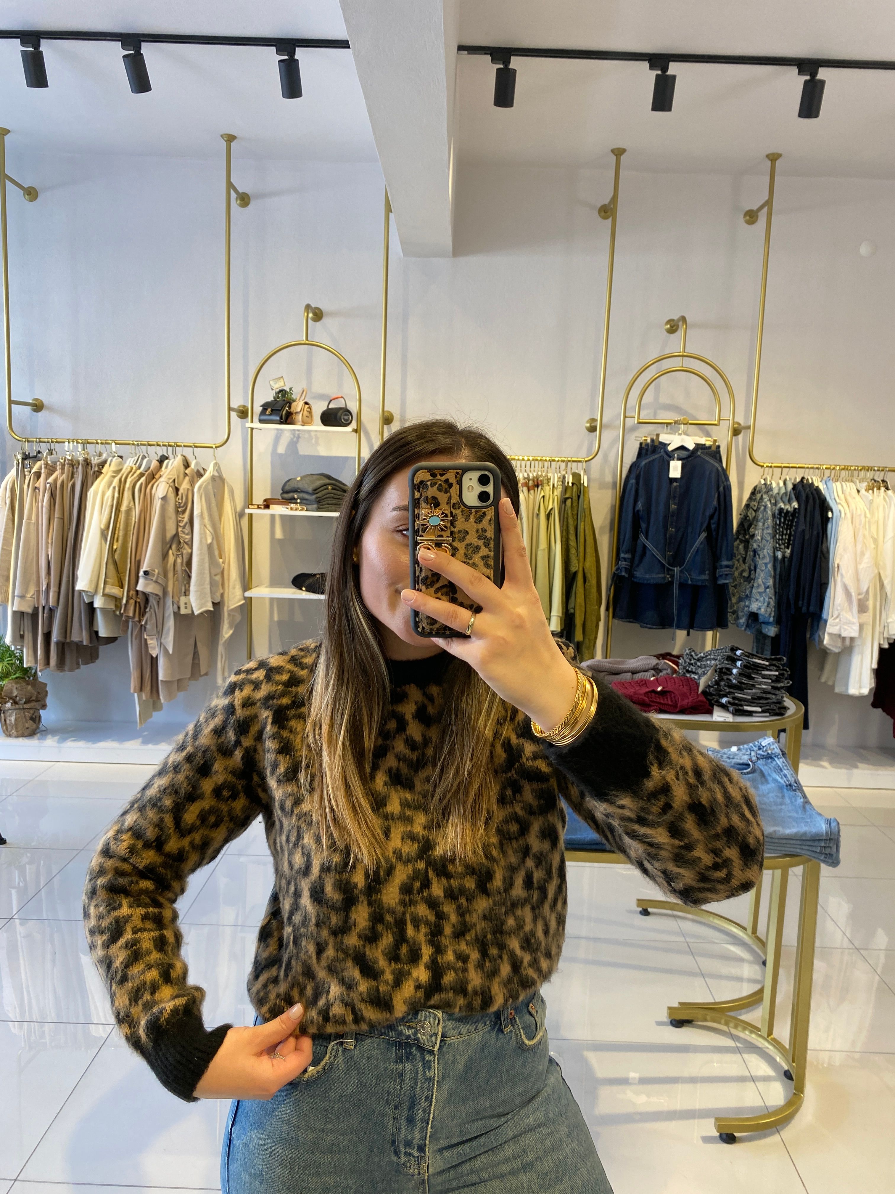 Leopar Desenli Kazak 