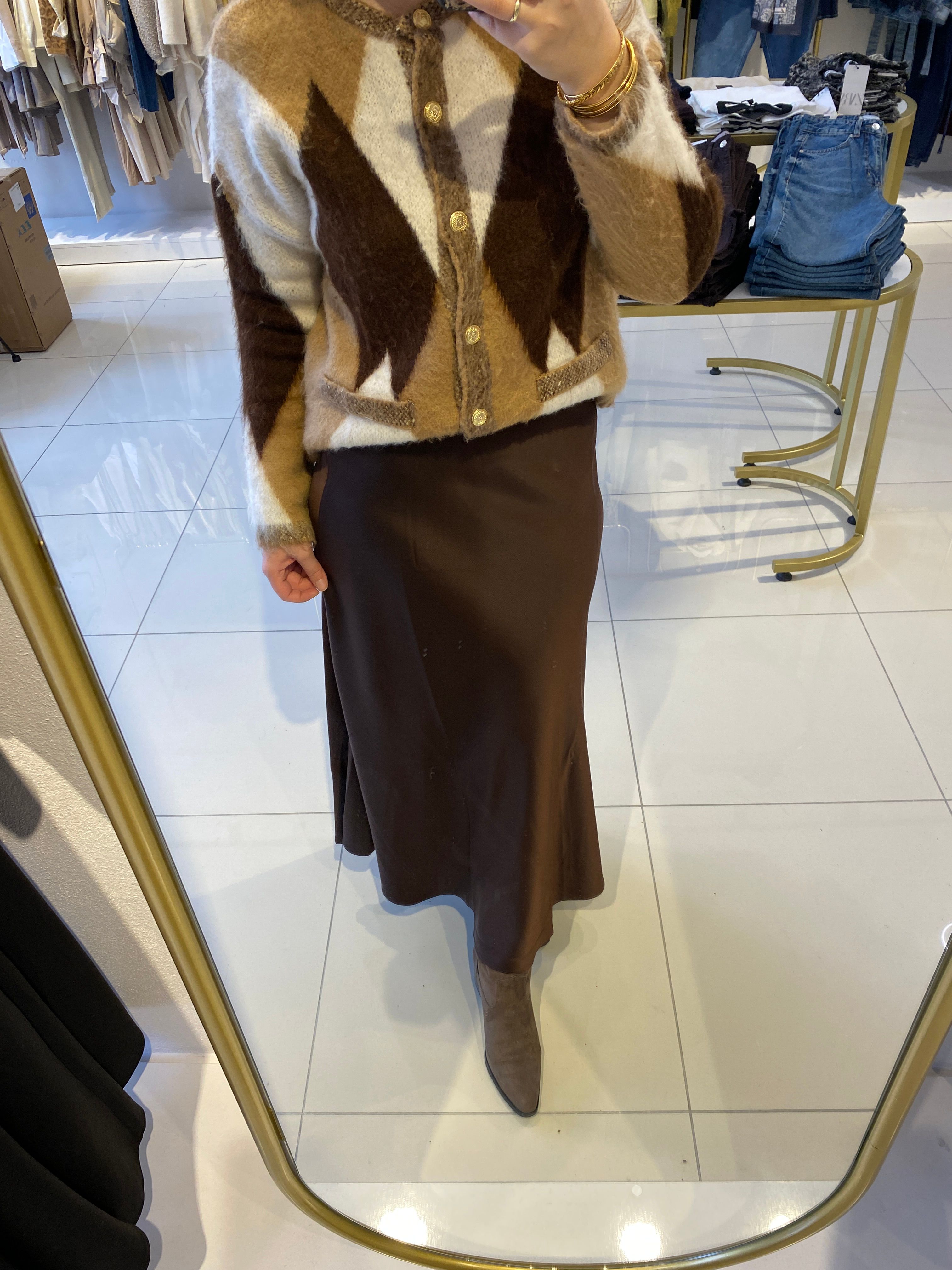 Acı Kahve Saten Etek 