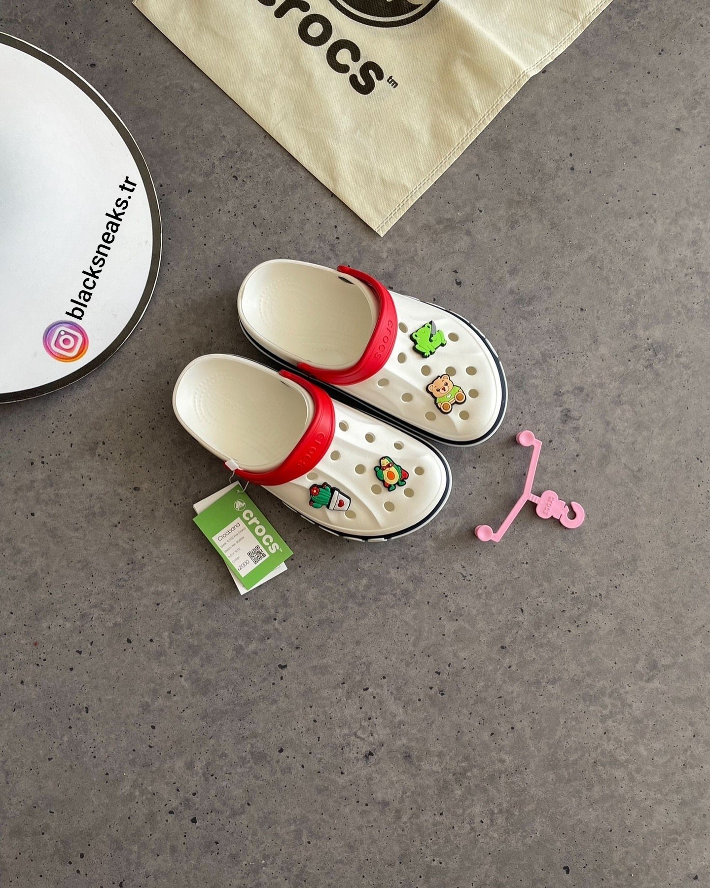 Crocs Bayaband - Beyaz-Kırmızı