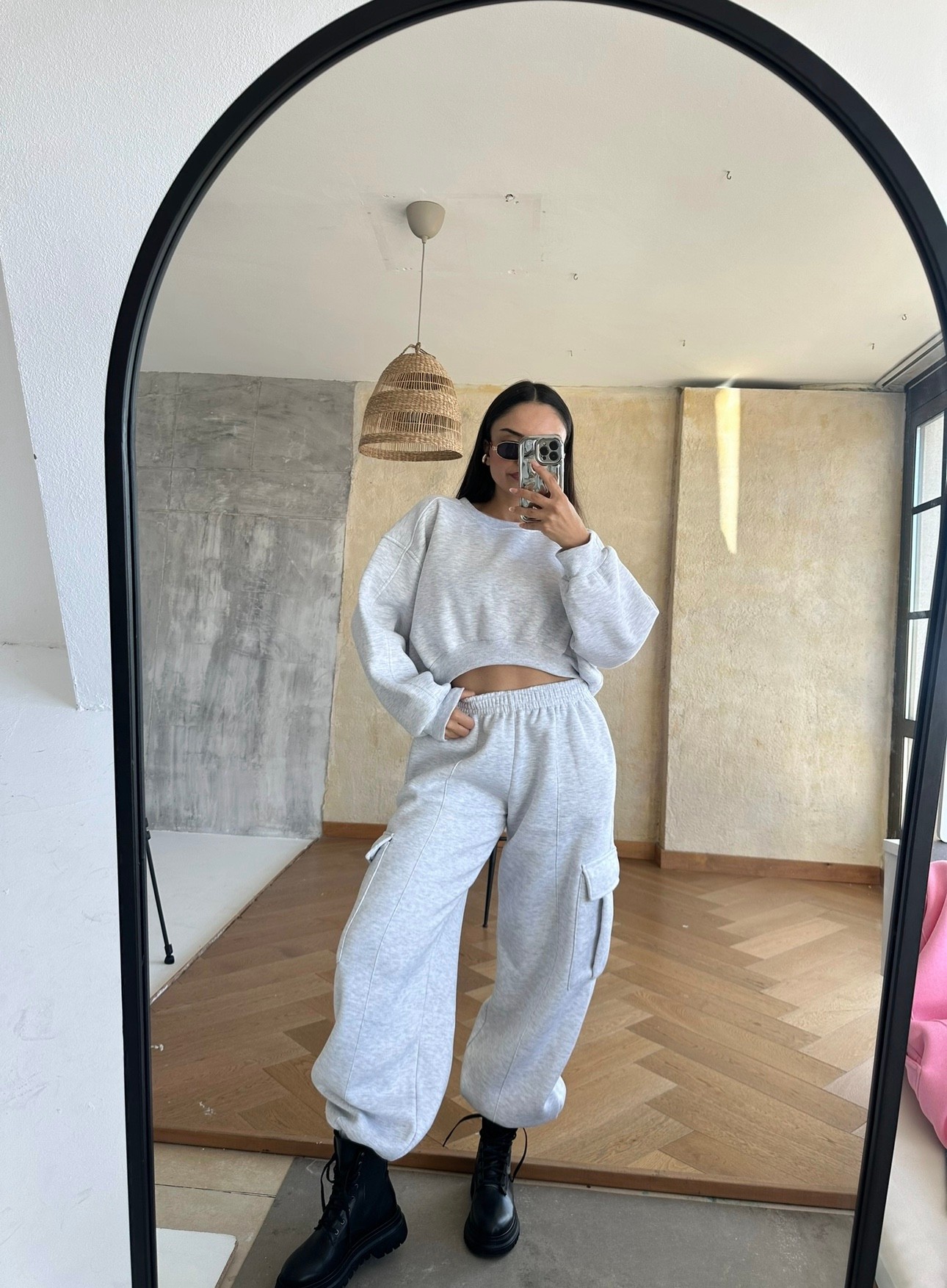 Jessie Kargo Cepli Crop Eşofman Takımı