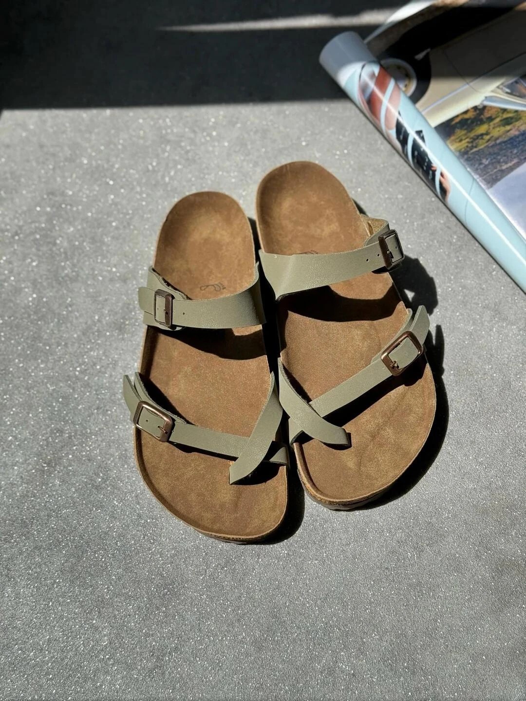 Birken Çapraz Terlik - Haki