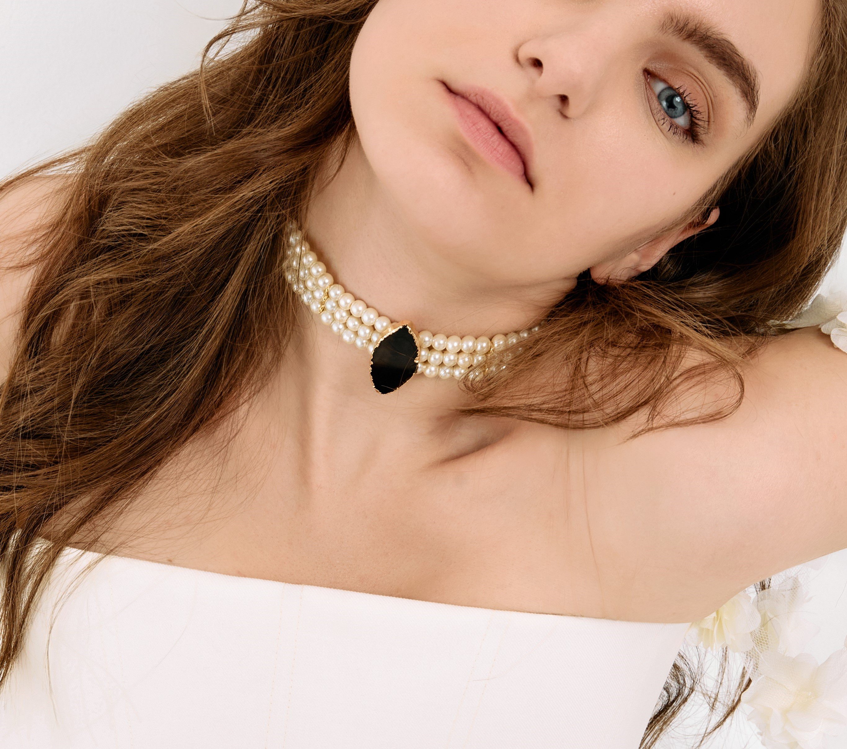 Siyah Agat Taşlı Choker