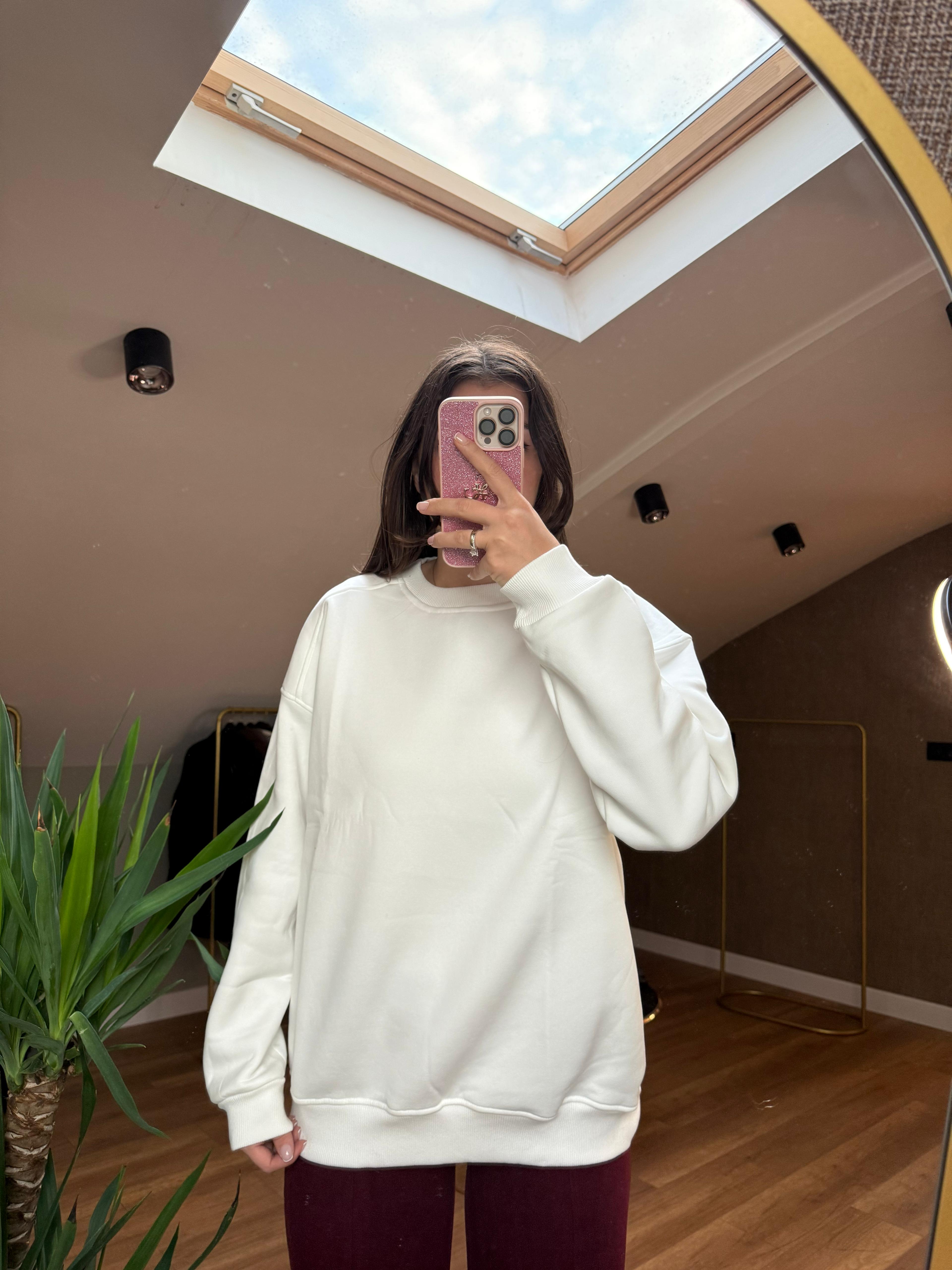 Oversize Sweatshirt - Beyaz