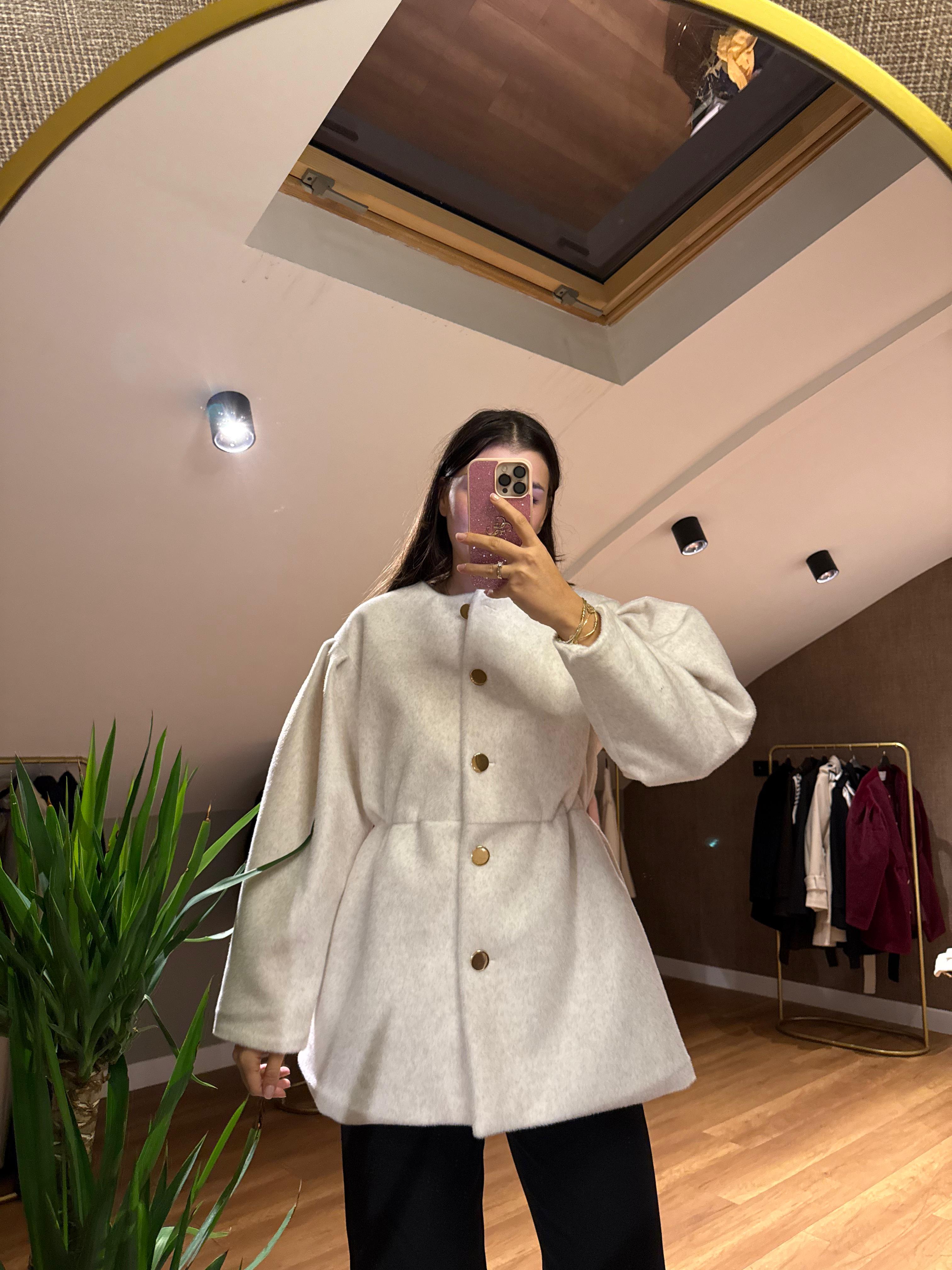 Tay Tüyü Ceket - Krem