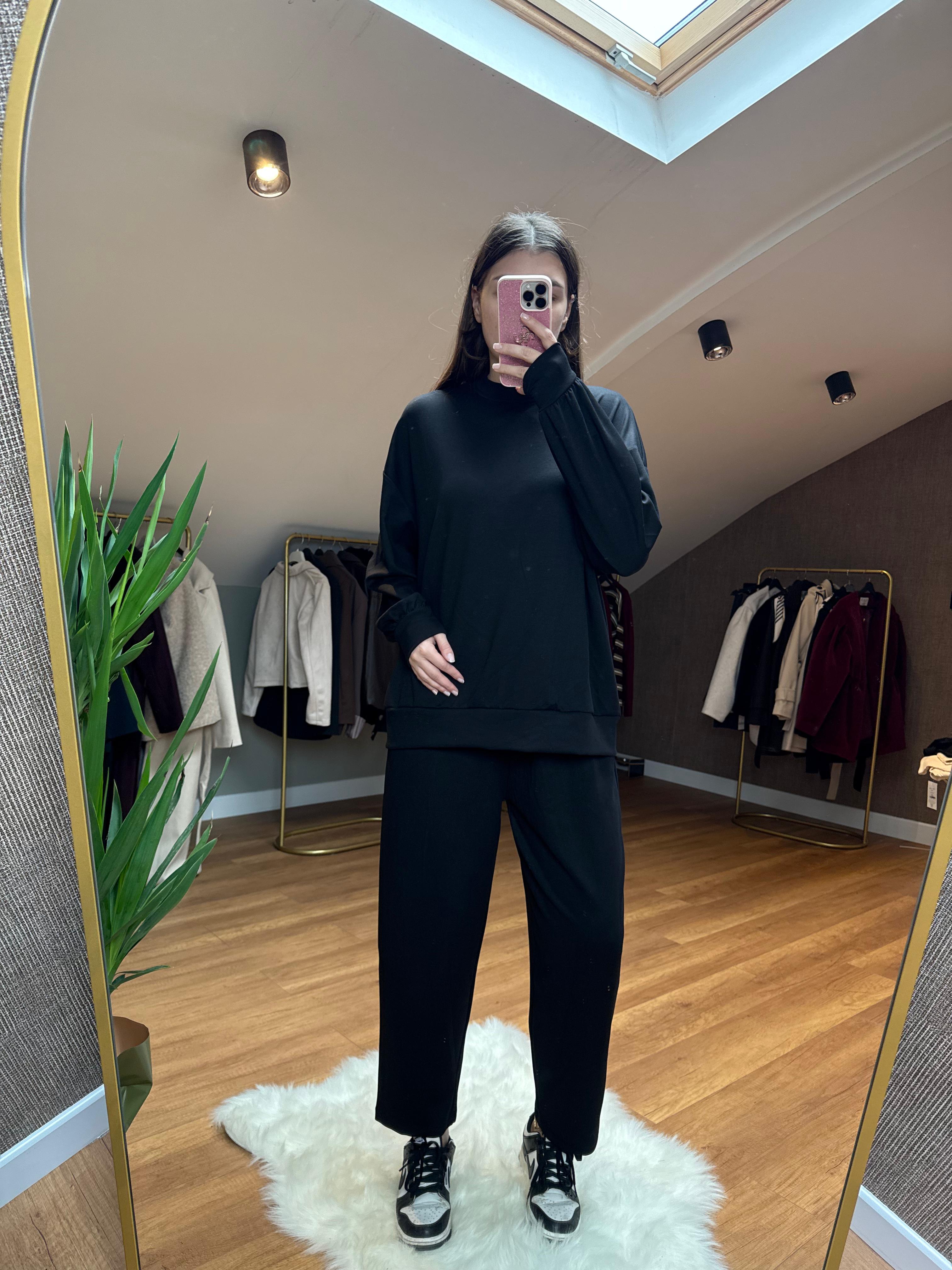 Havuç Kesim Alt-Üst Takım - Siyah