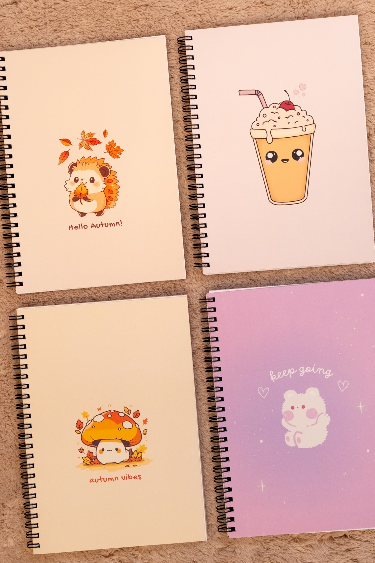 Fobinote Spiralli Okul Defteri 120 Sayfa 4'lü Set - 2 Çizgili 2 Kareli Duygusal main variant image