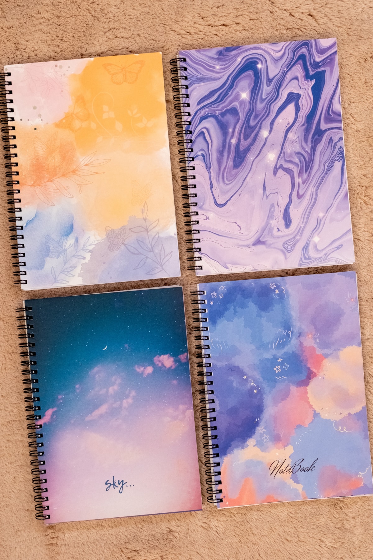 Fobinote Spiralli Okul Defteri 80 yaprak 4'lü Set - A5 Boy Klasik Çizgili main variant image