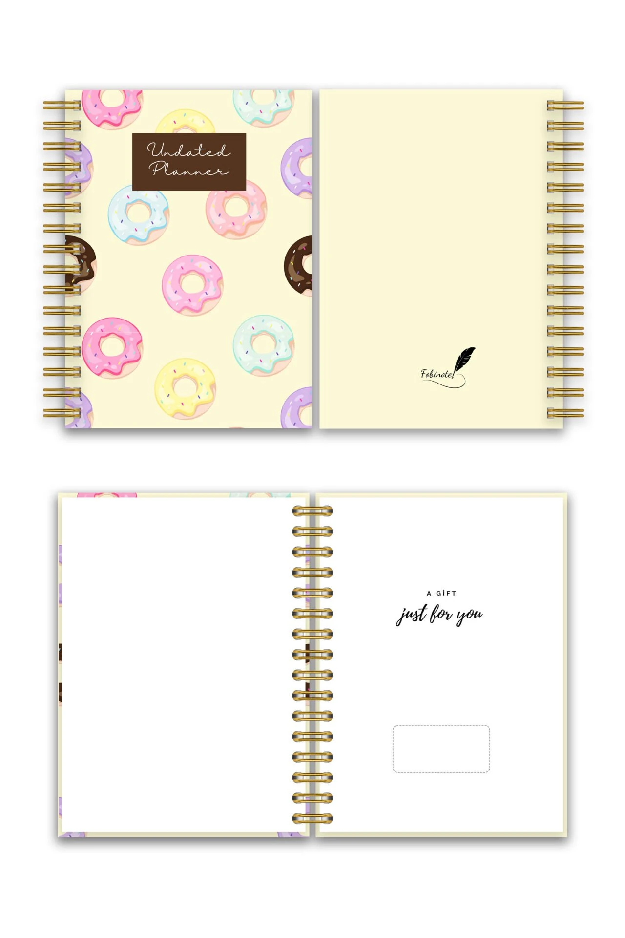 Sert Kapak A5 Spiralli Ajanda (SÜRESİZ PLANLAYICI AJANDA) Donut