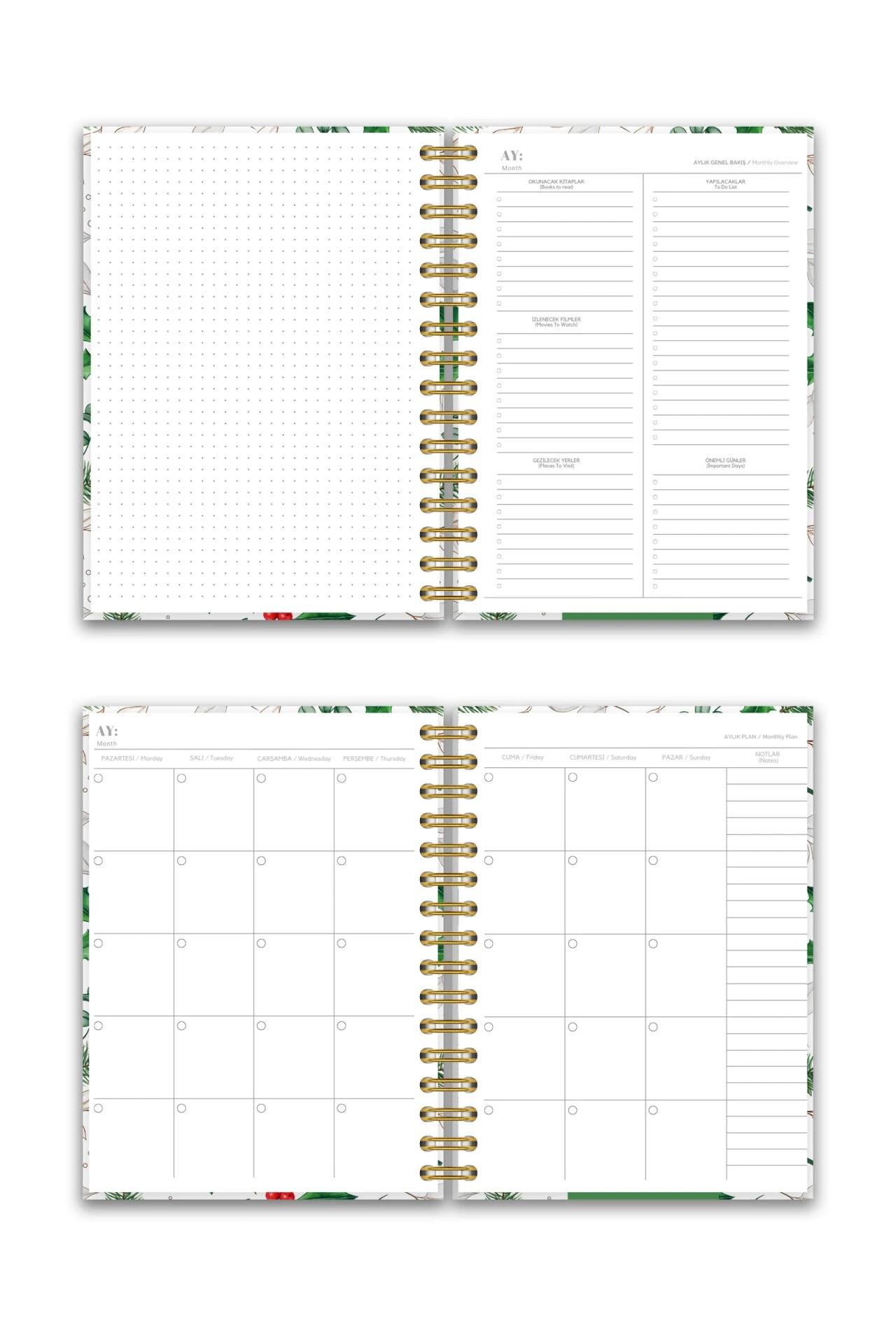 Sert Kapak A5 Spiralli Ajanda (Süresiz Planlayıcı Ajanda) Frenk