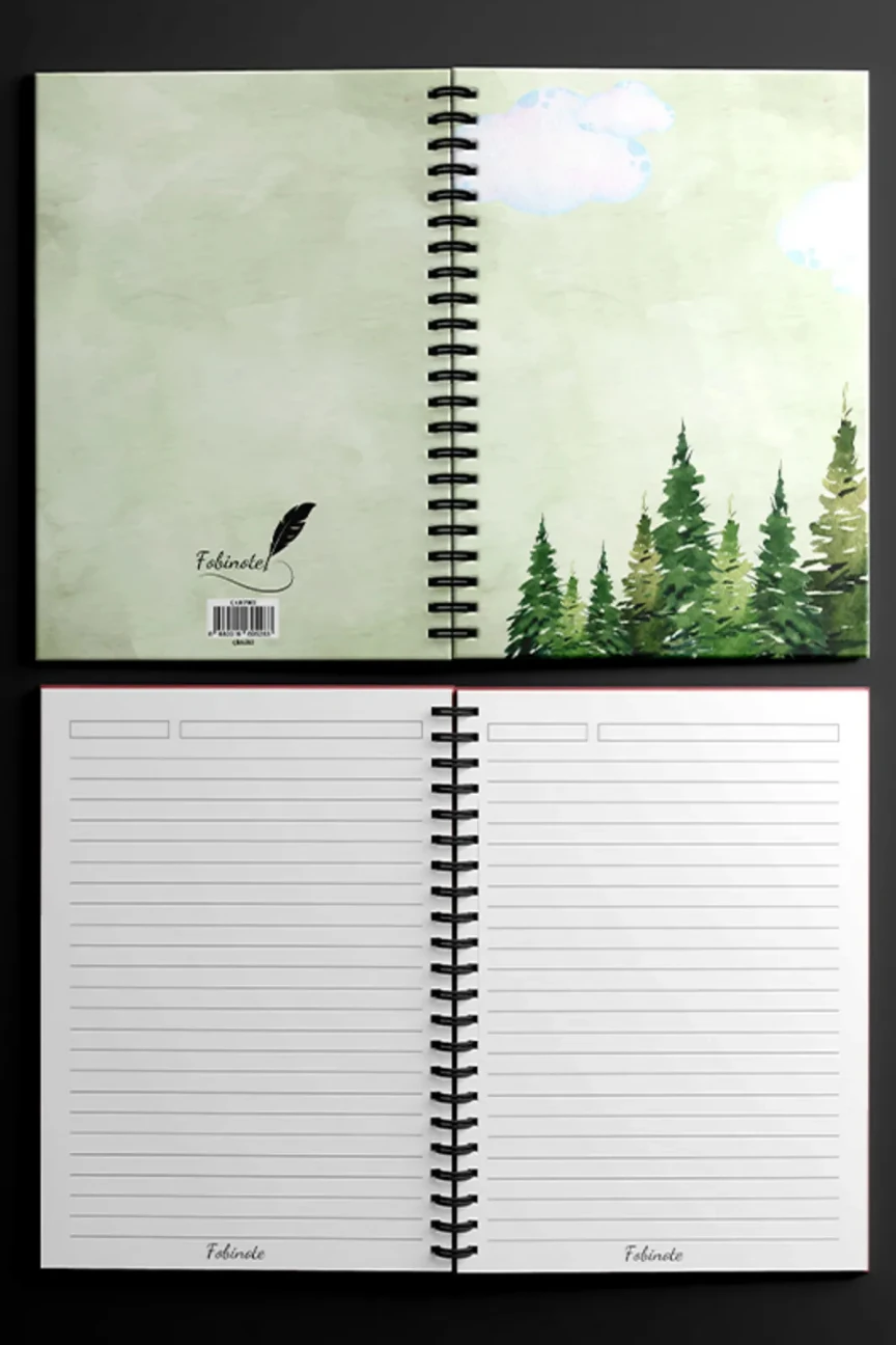 Fobinote Spiralli Okul Defteri 80 yaprak Çam (1 Adet) - A5 Boy Çizgili Defter