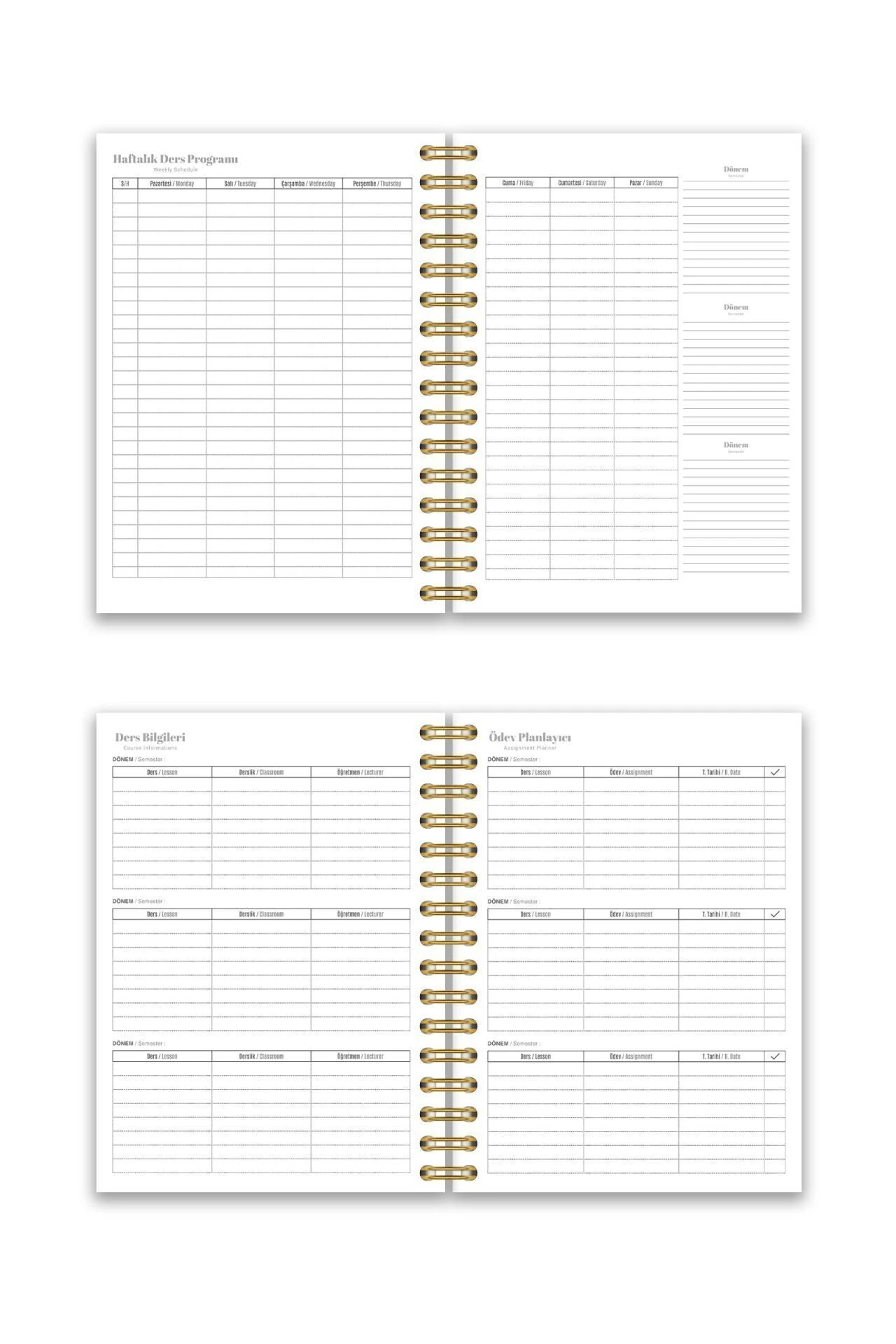 Fobinote 2025-2026 A5 Spiralli Akademik Ajanda Sert Kapak Akademik Asya
