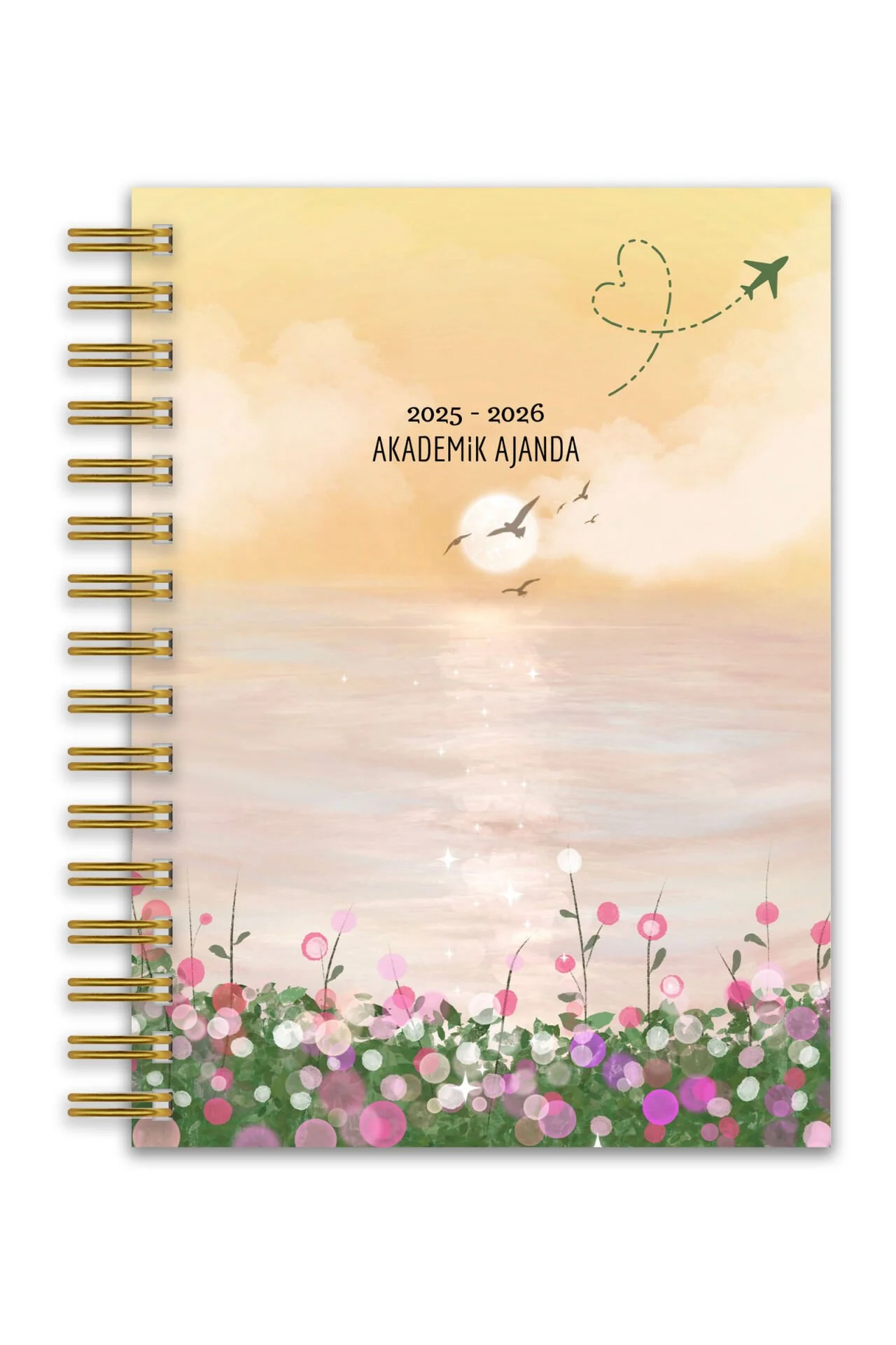 Fobinote 2025-2026 A5 Spiralli Akademik Ajanda Sert Kapak Akademik Güneş image