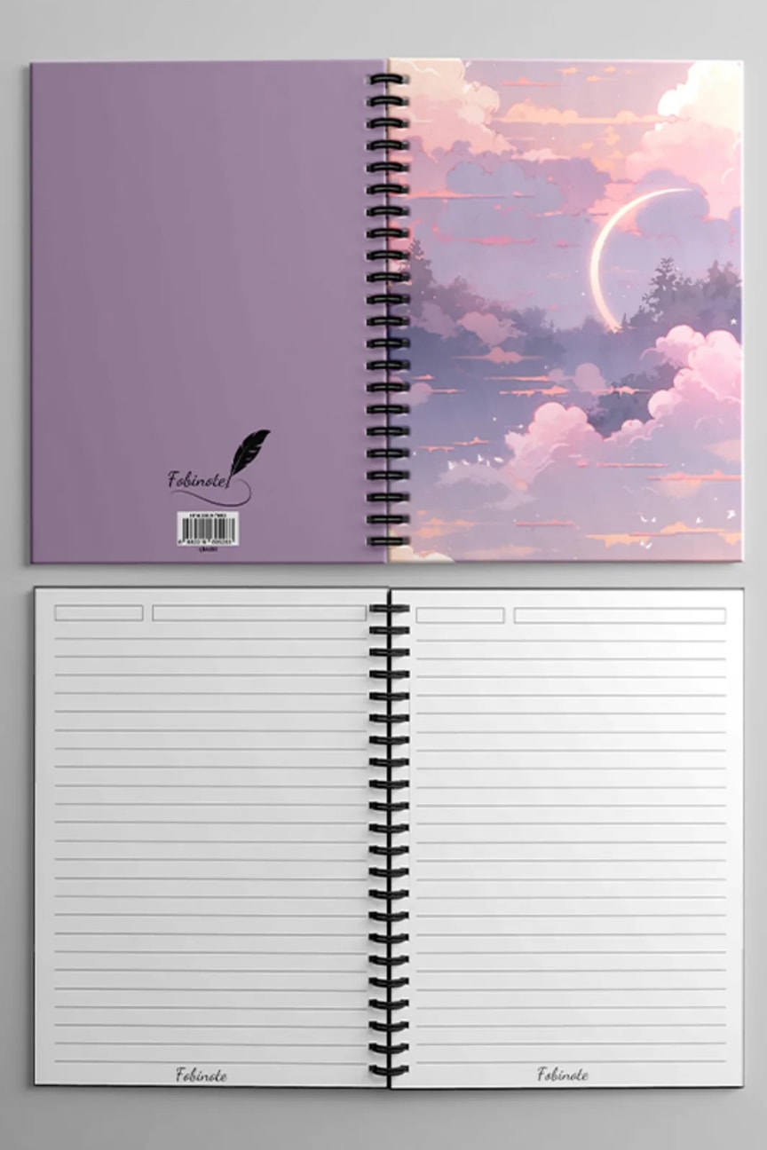 Fobinote Spiralli Okul Defteri 80 Yaprak 1 Adet A5 Boy Çizgili Defter image