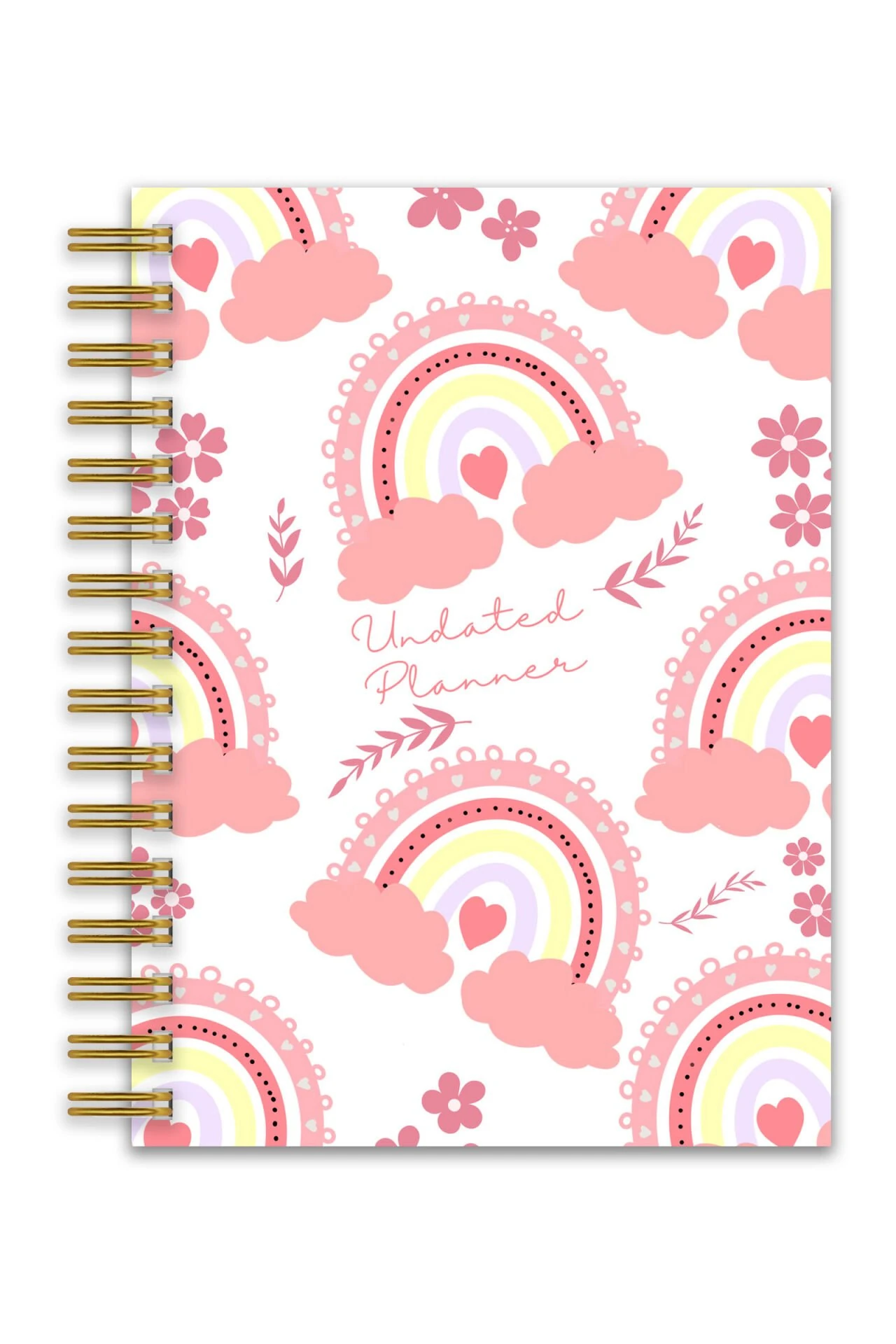 Sert Kapak A5 Spiralli Ajanda (SÜRESİZ PLANLAYICI AJANDA) Pembe Kuşak image