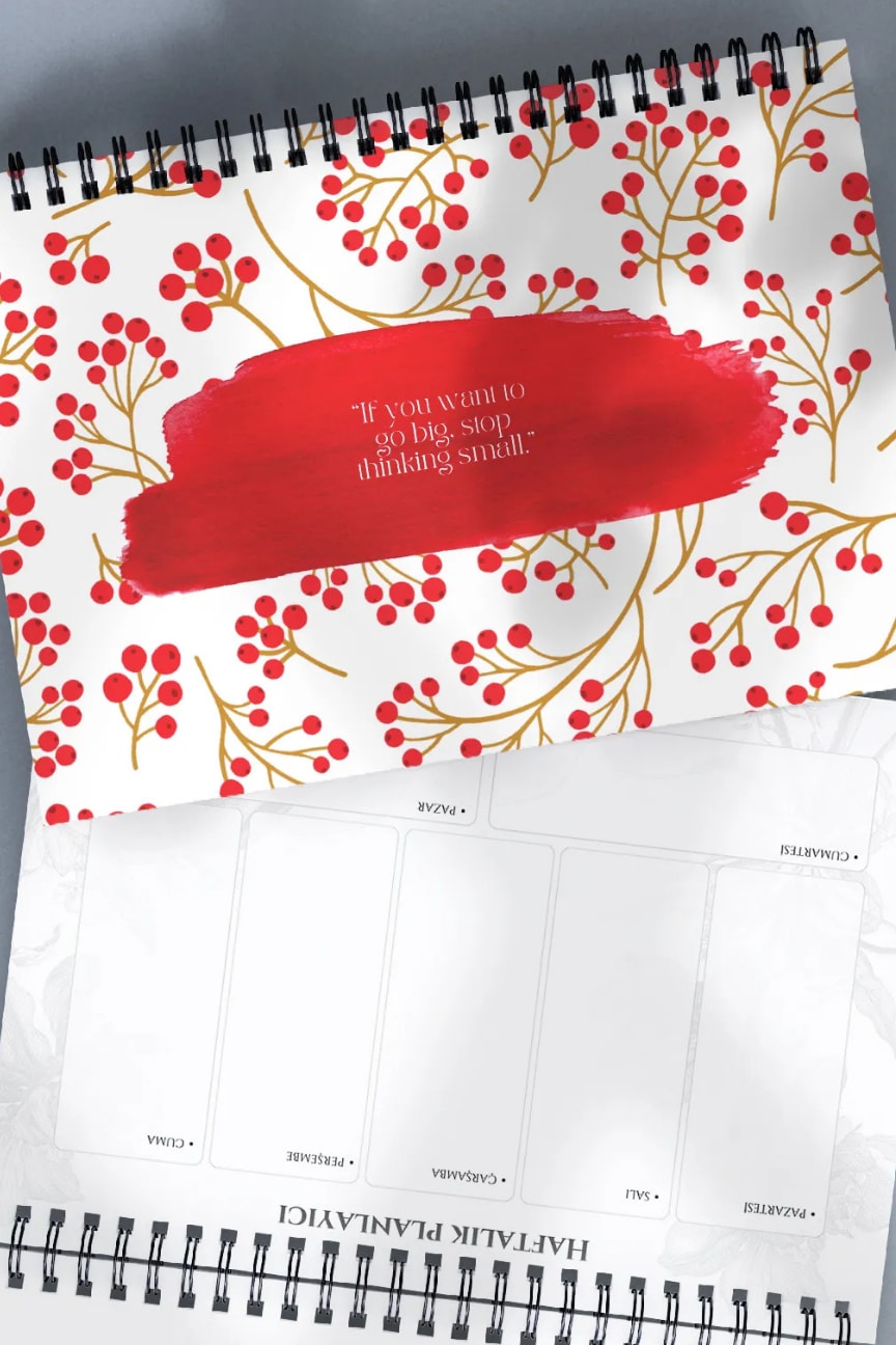 Fobinote Haftalık Planlayıcı 52 Hafta Planlama Defteri - A5 Spiralli Defter Fobinote