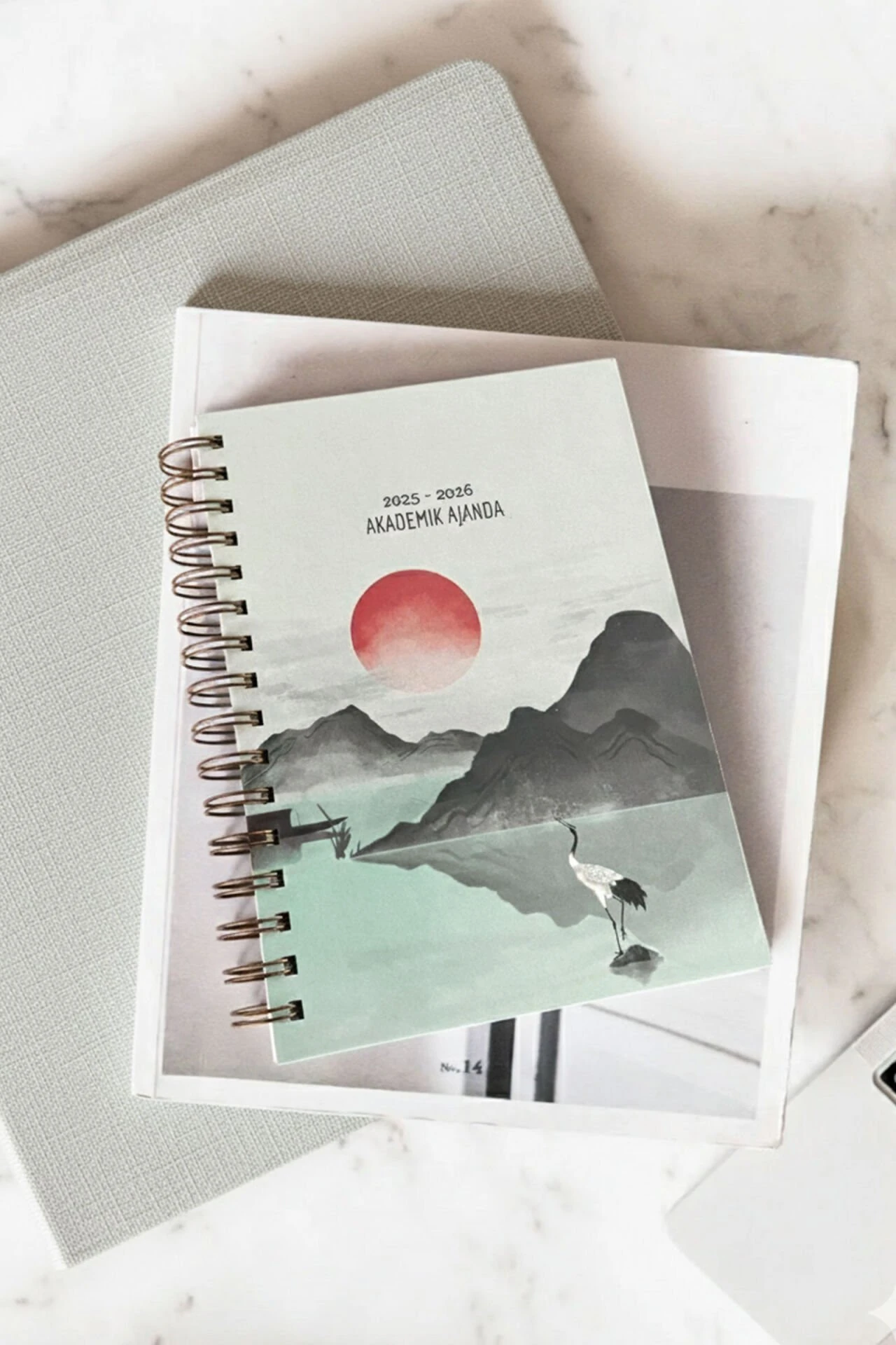 Fobinote 2025-2026 A5 Spiralli Akademik Ajanda Sert Kapak Flamingo