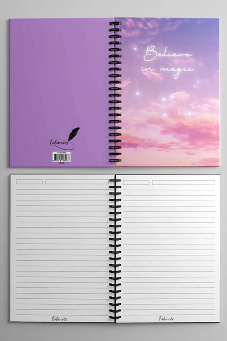 Fobinote Spiralli Okul Defteri 80 yaprak Magic (1 Adet) - A5 Boy Çizgili Defter