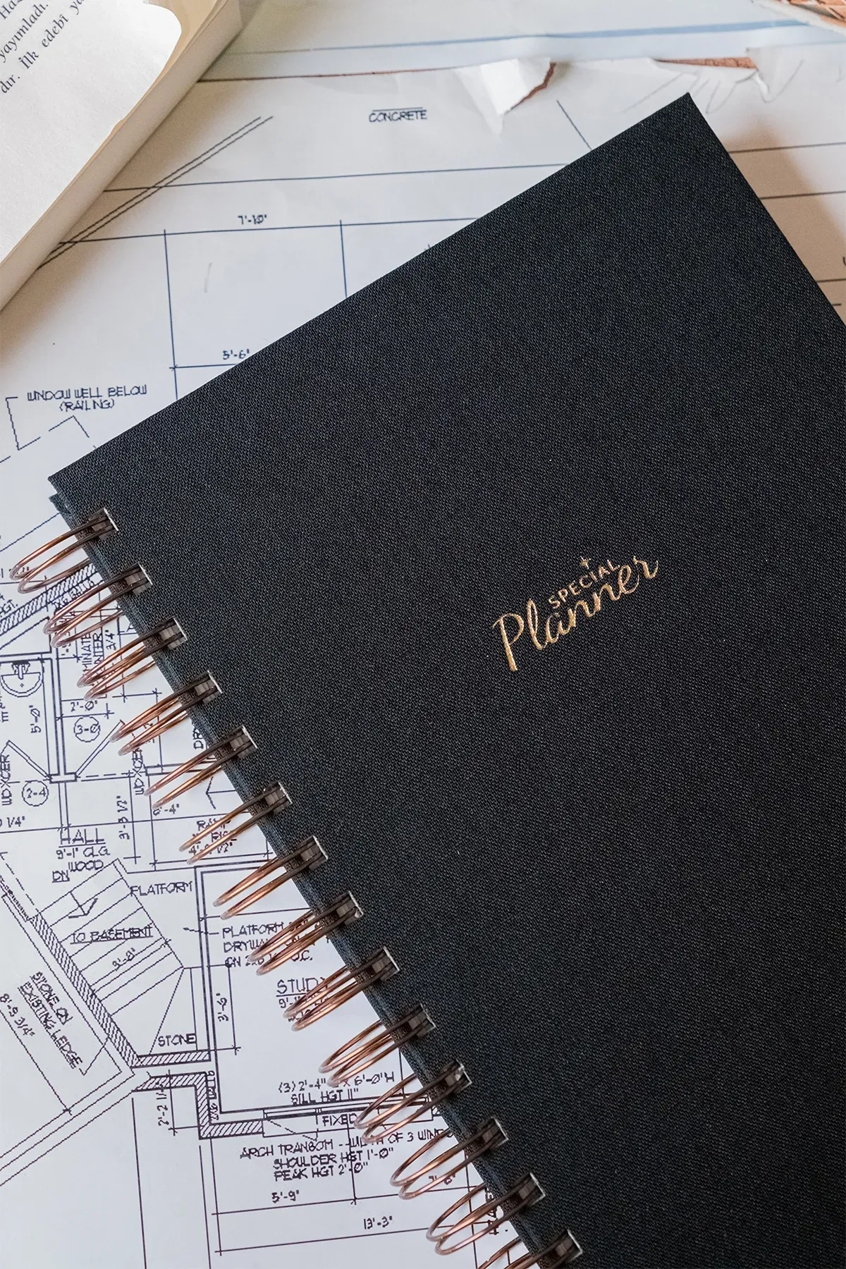 Fobinote A5 Spiralli Süresiz Keten Ajanda (Special Planner) Siyah image