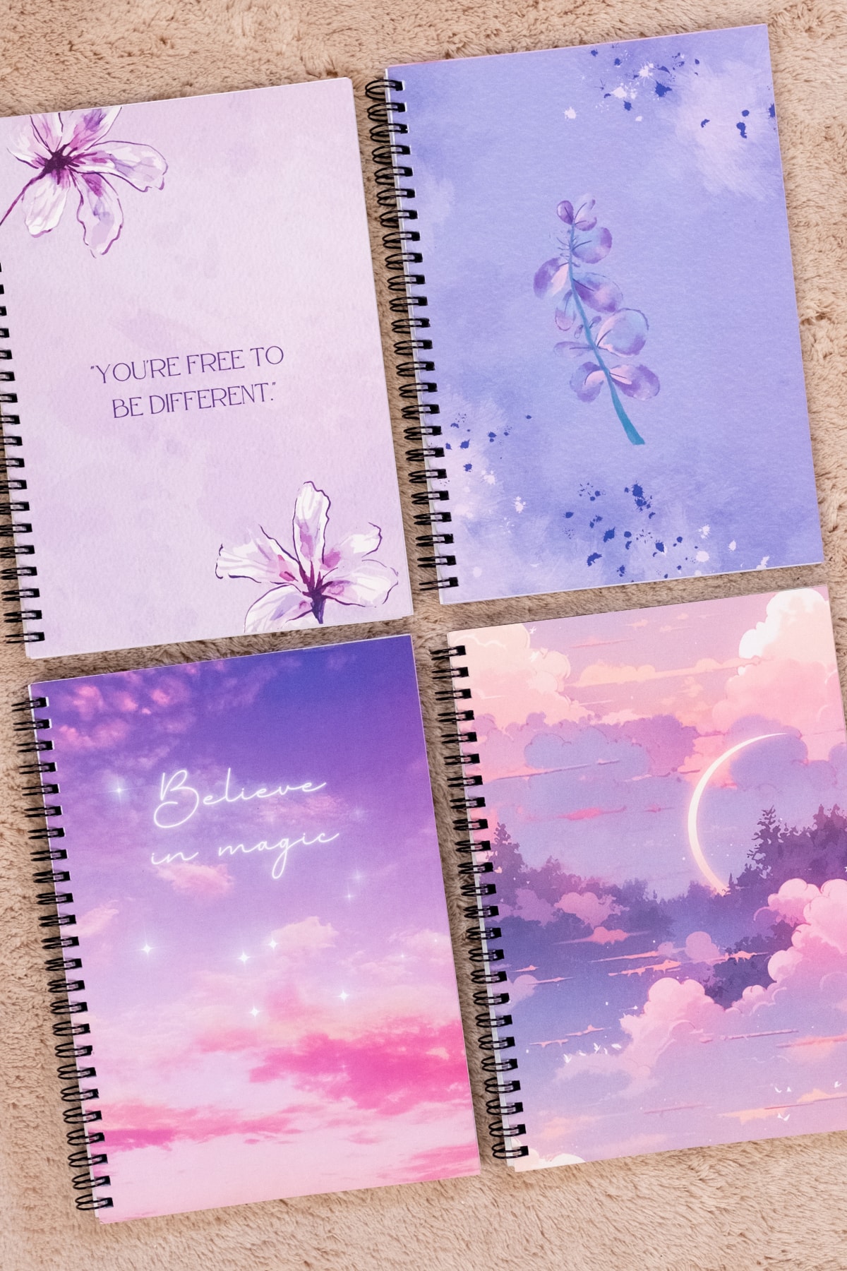 Fobinote Spiralli Okul Defteri 80 yaprak 4'lü Set (magicset) - A5 Boy Çizgili main variant image