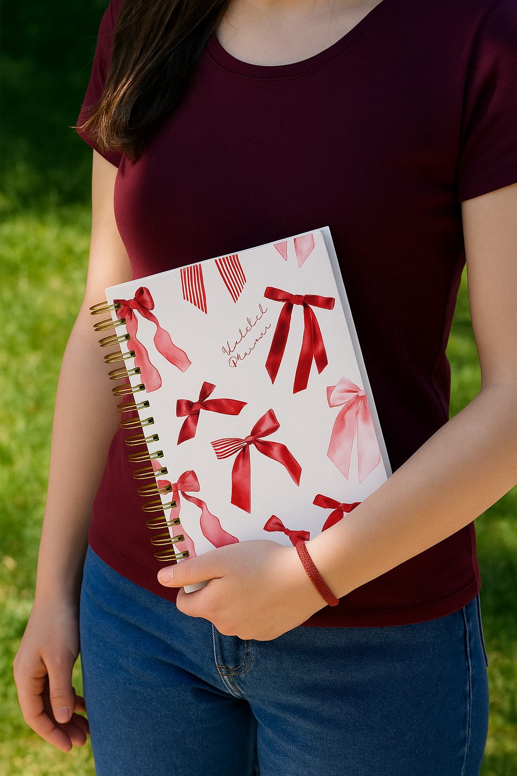 Sert Kapak A5 Spiralli Ajanda (SÜRESİZ PLANLAYICI AJANDA) Kırmızı Kurdele