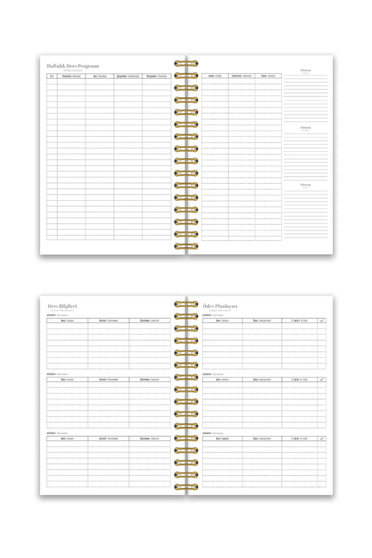 Fobinote 2025-2026 A5 Spiralli Akademik Ajanda Sert Kapak Çiçekler
