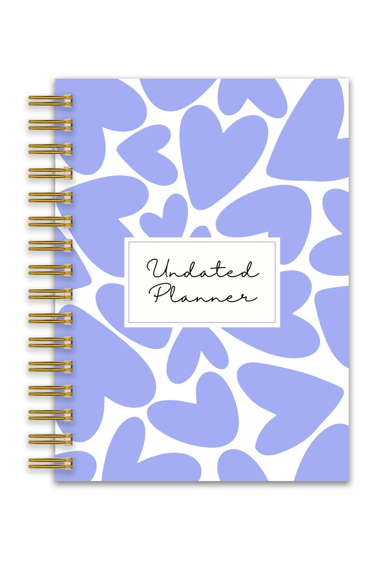 Sert Kapak A5 Spiralli Ajanda (SÜRESİZ PLANLAYICI AJANDA) Mor Kalpler main variant image