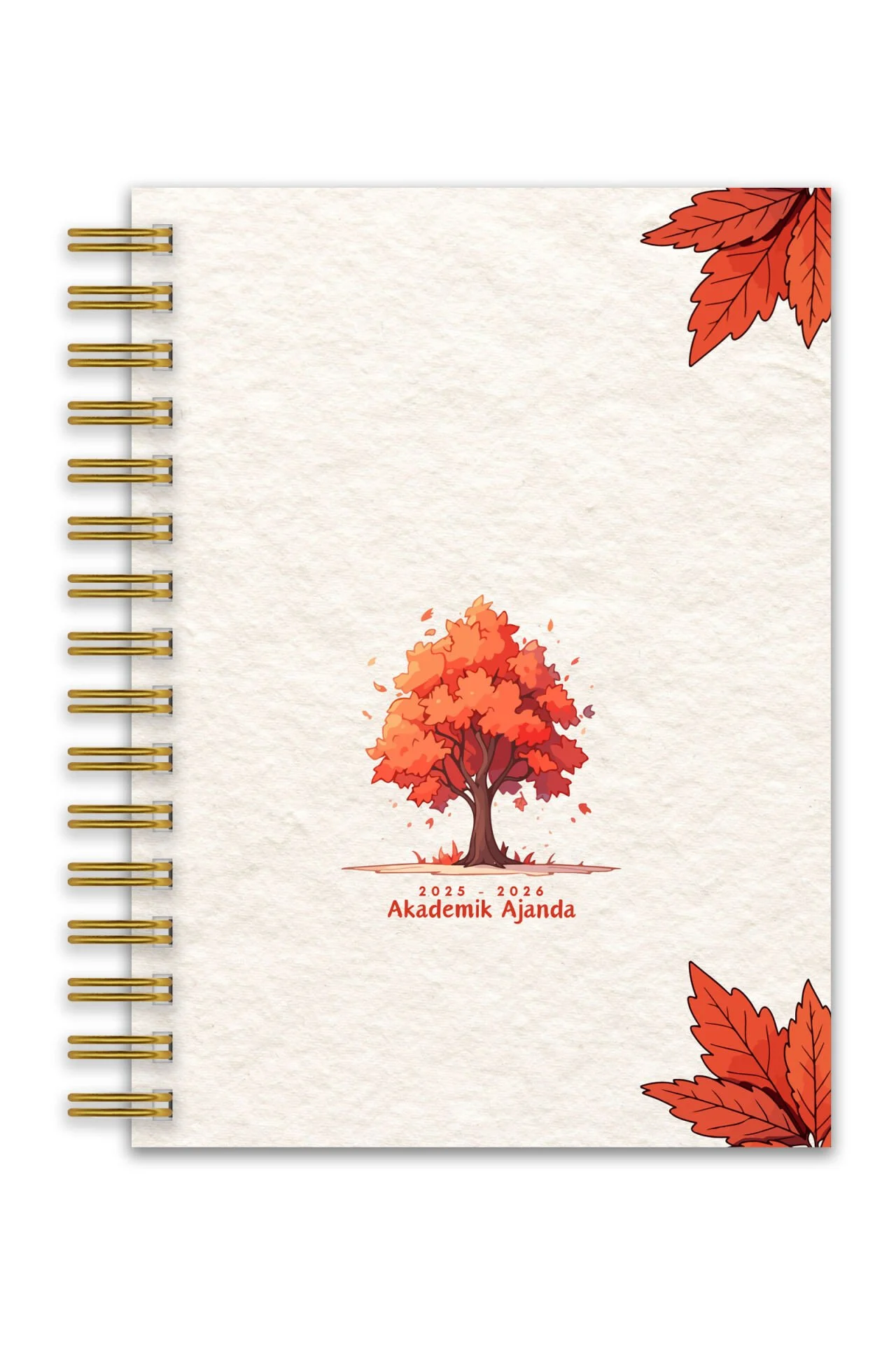 Fobinote 2025-2026 A5 Spiralli Akademik Ajanda Sert Kapak Çınar image