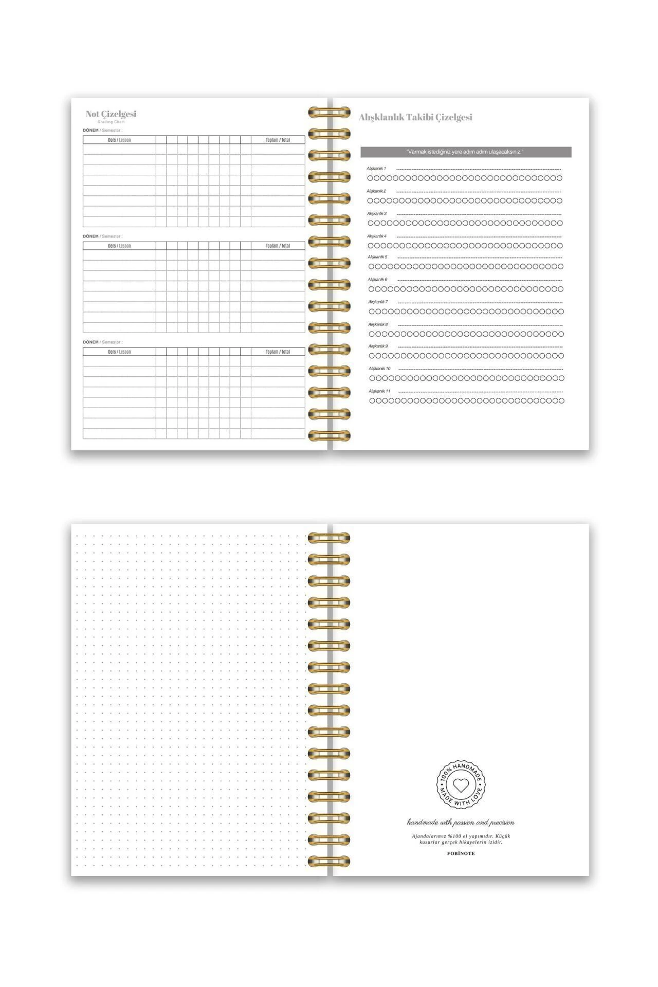 Fobinote 2025-2026 A5 Spiralli Akademik Ajanda Sert Kapak Akademik Leylak