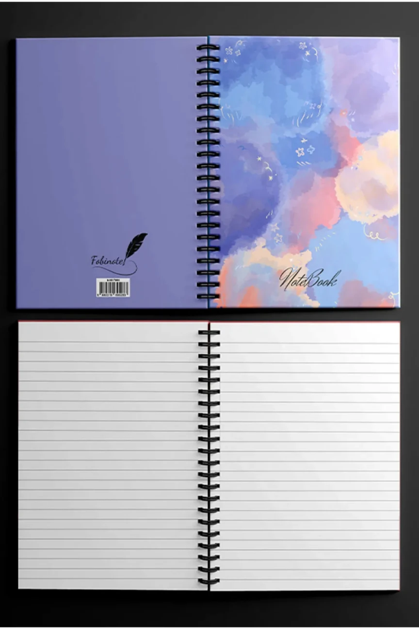 Fobinote Spiralli Okul Defteri 80 yaprak Bulut - A5 Boy Çizgili