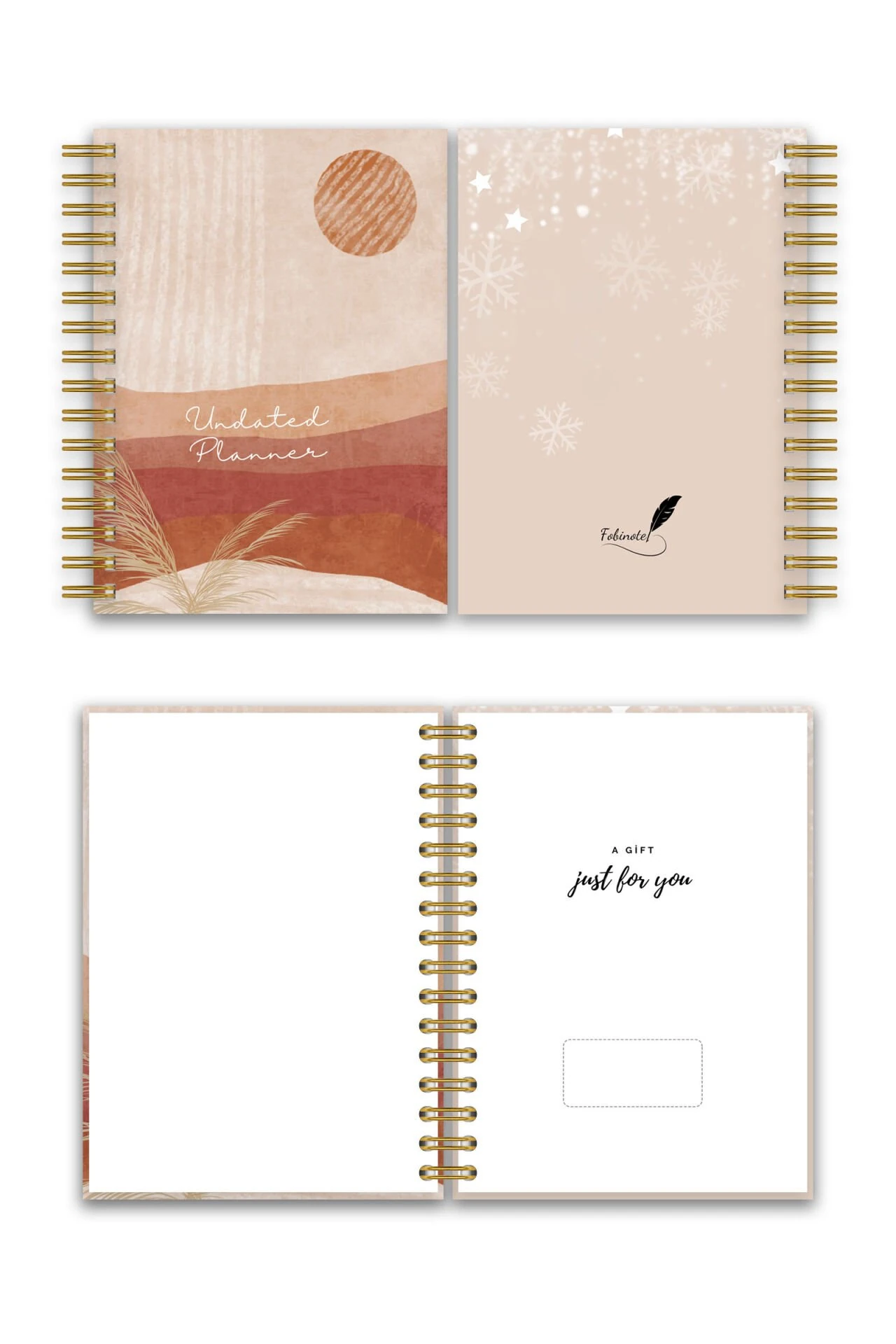 Sert Kapak A5 Spiralli Ajanda (SÜRESİZ PLANLAYICI AJANDA) Bohem