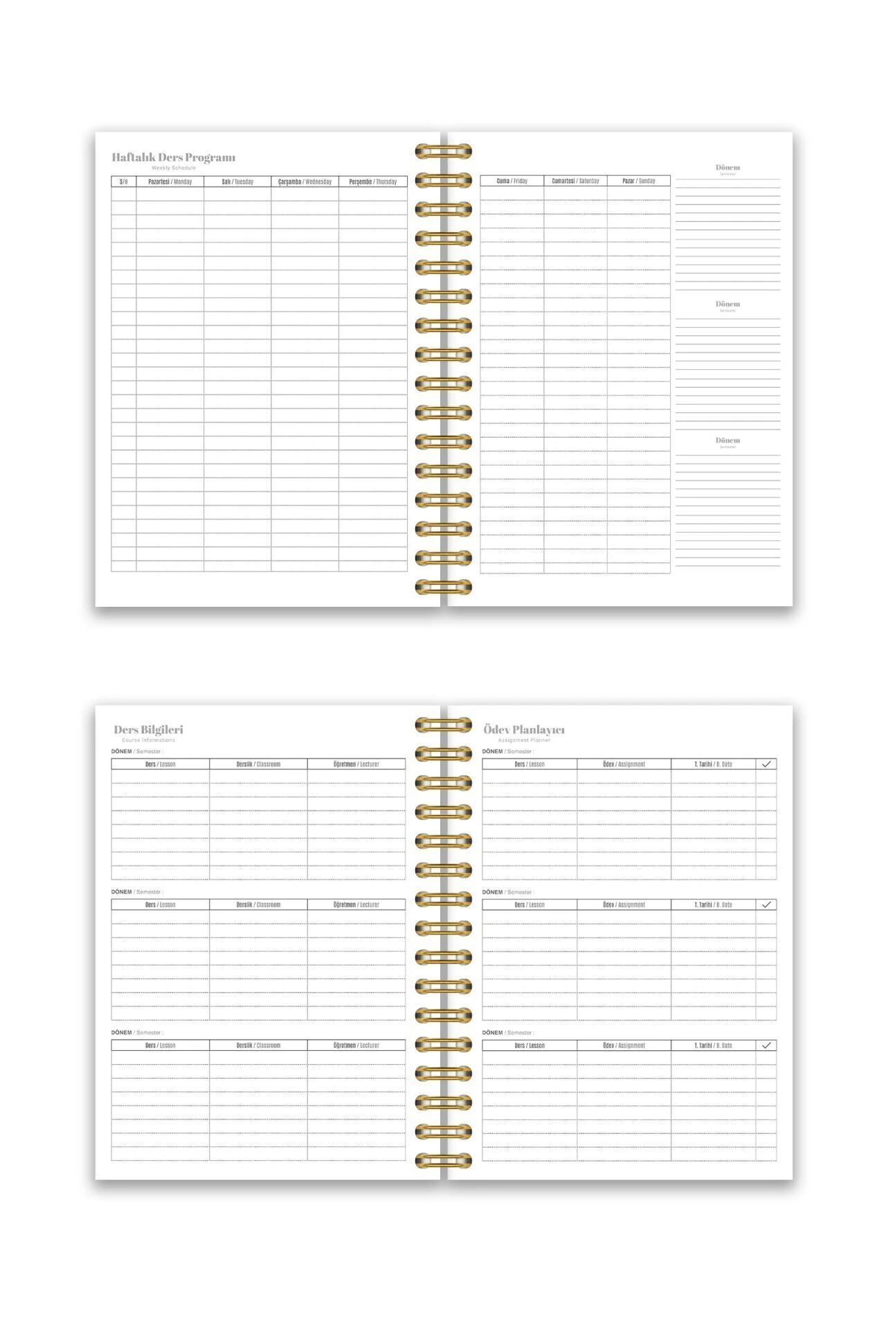 Fobinote 2025-2026 A5 Spiralli Akademik Ajanda Sert Kapak Karaca