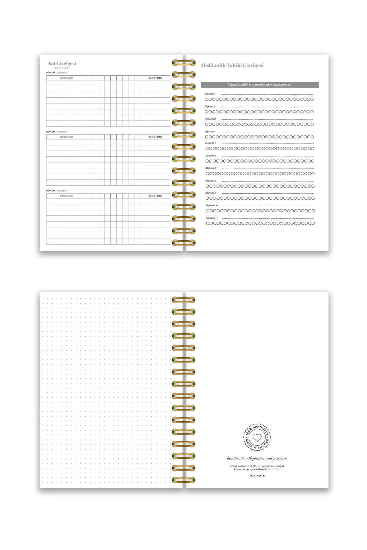Fobinote 2025-2026 A5 Spiralli Akademik Ajanda Sert Kapak Bisiklet