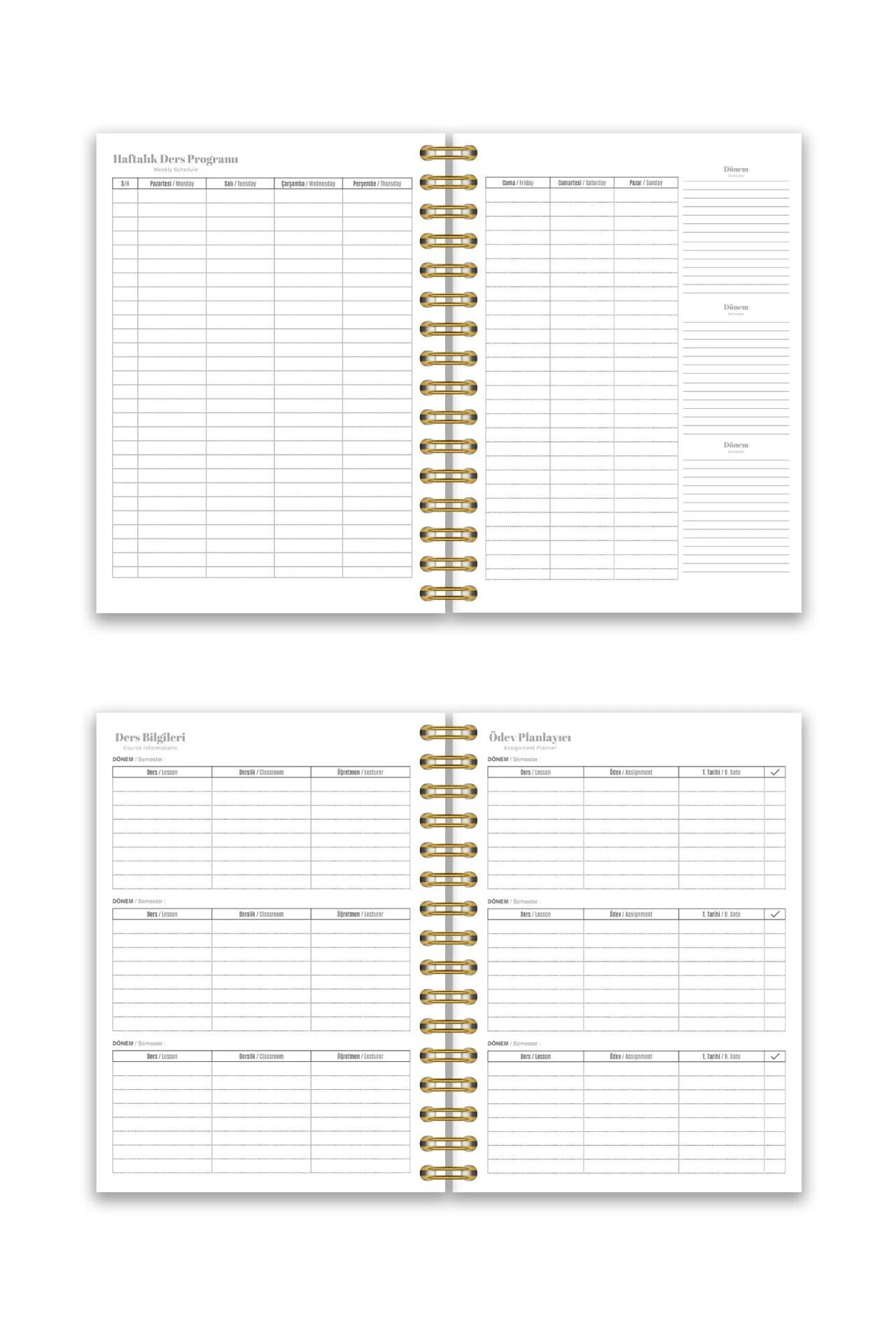 Fobinote 2025-2026 A5 Spiralli Akademik Ajanda Sert Kapak Çam