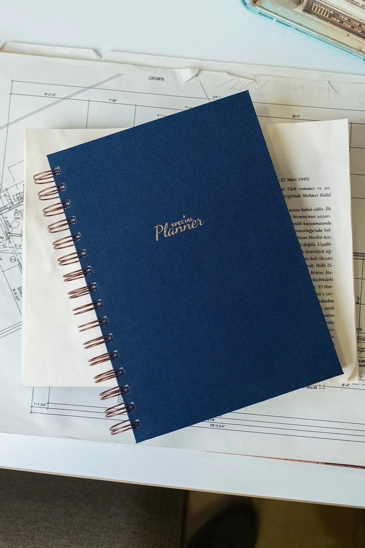 Fobinote A5 Spiralli Süresiz Keten Ajanda (Special Planner) Lacivert