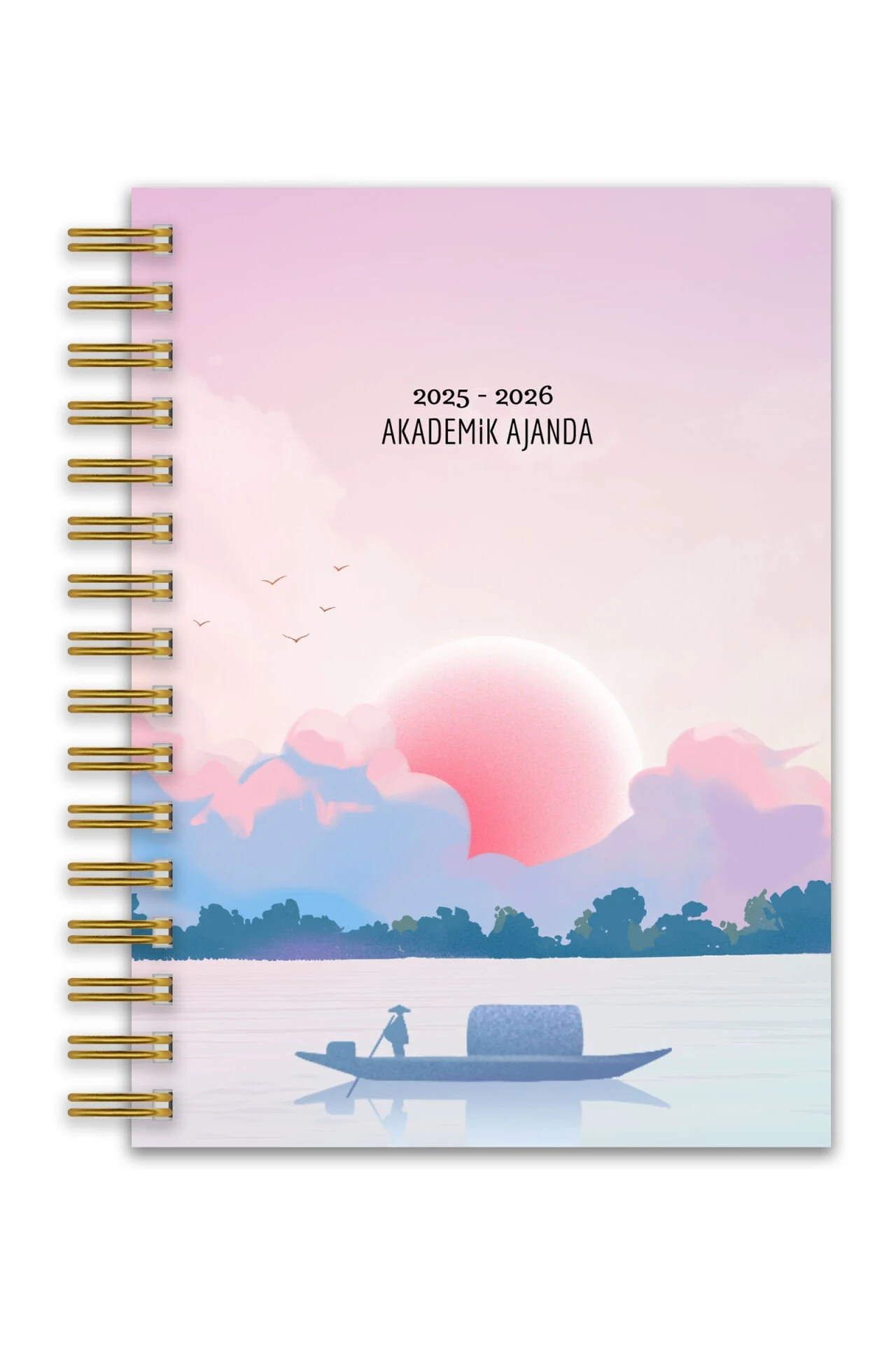 Fobinote 2025-2026 A5 Spiralli Akademik Ajanda Sert Kapak Gün Batımı image