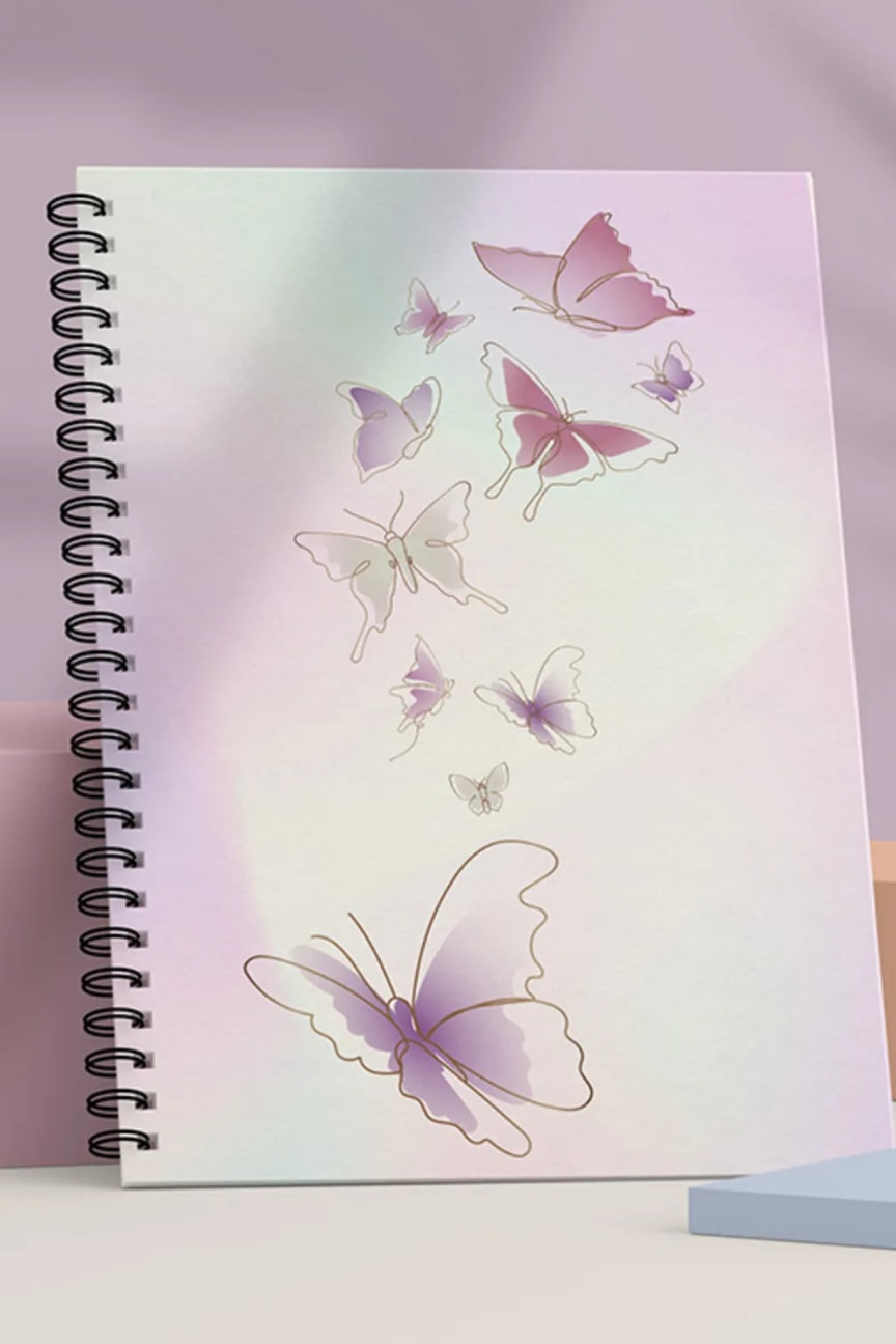 Fobinote Spiralli Okul Defteri 80 yaprak Kelebek - A5 Boy Kareli main variant image