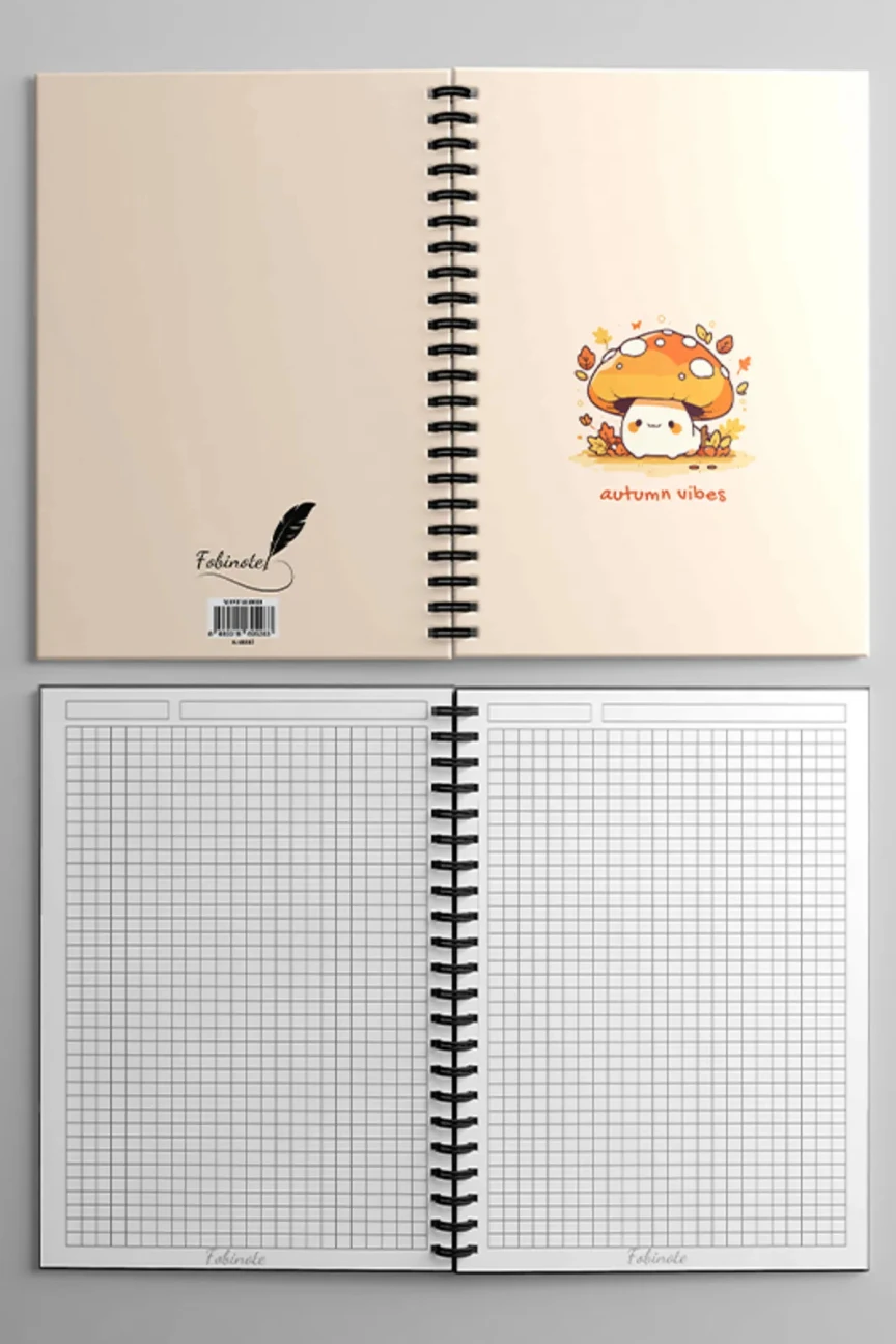 Fobinote Spiralli Okul Defteri 80 Yaprak (1 Adet) - A5 Boy Kareli Defter