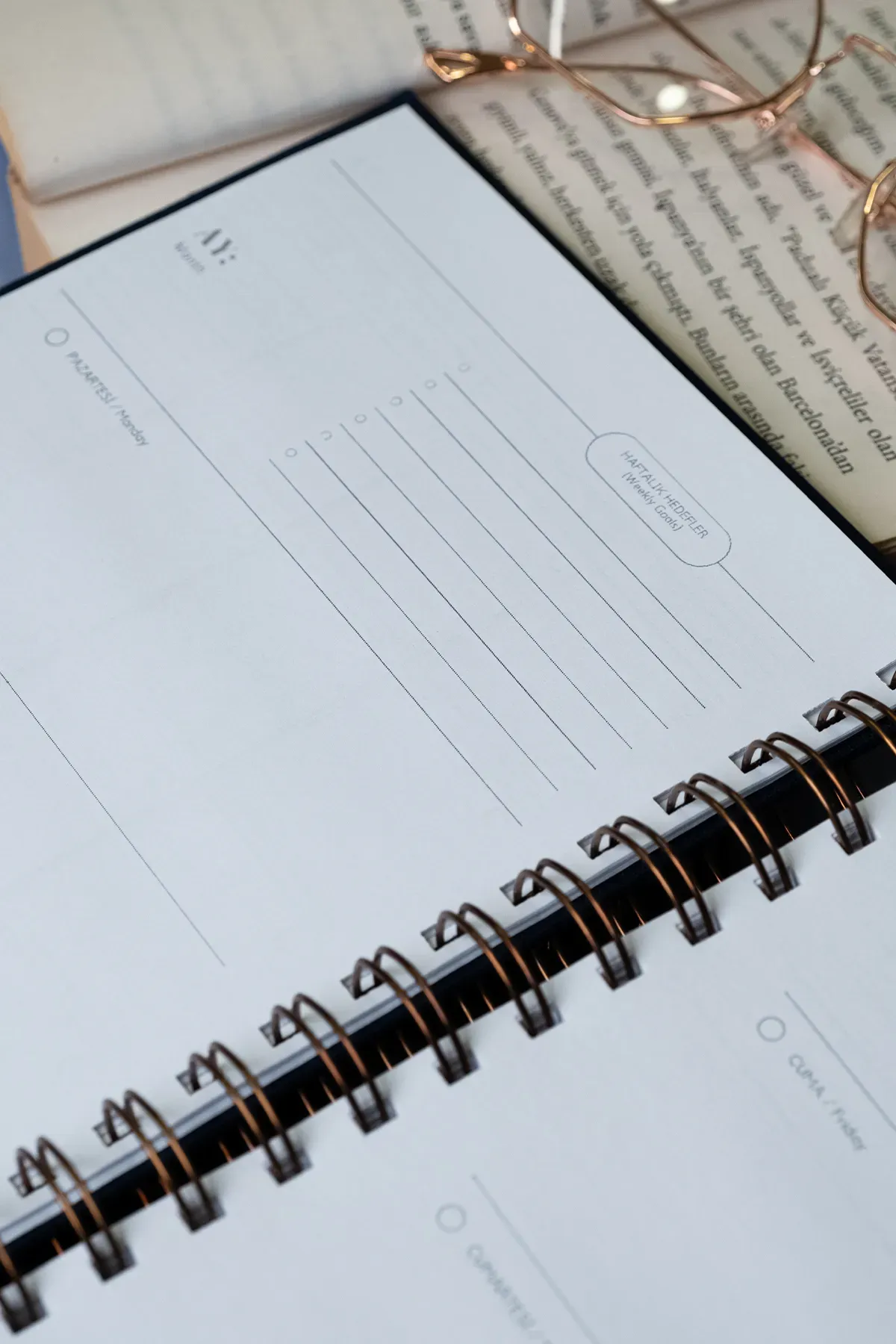 Fobinote A5 Spiralli Süresiz Keten Ajanda (Special Planner) Lacivert