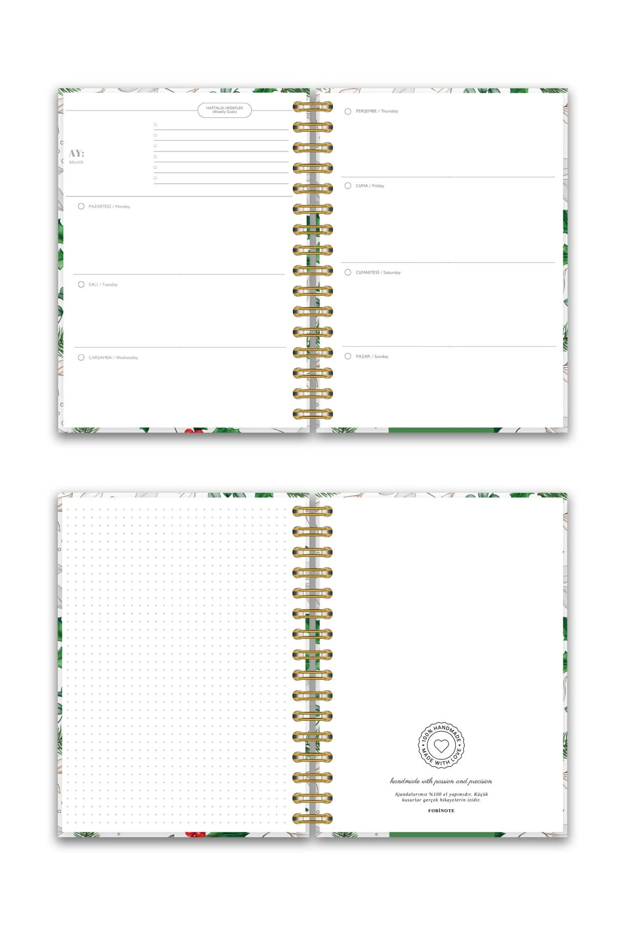 Sert Kapak A5 Spiralli Ajanda (Süresiz Planlayıcı Ajanda) Frenk